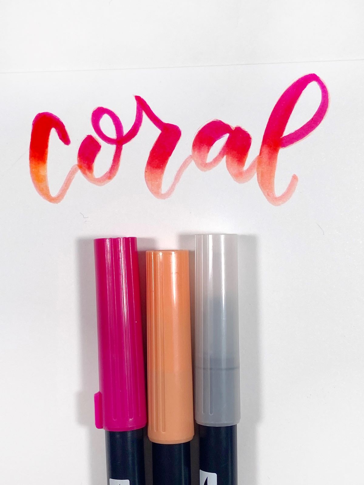 Marker Blended Lettering Card – Tombow Dual Brush Pens – K Werner