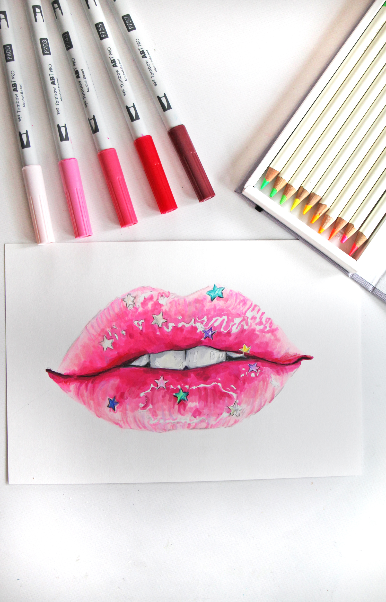 How to use MARKERS with COLORED PENCILS - Drawing Realistic