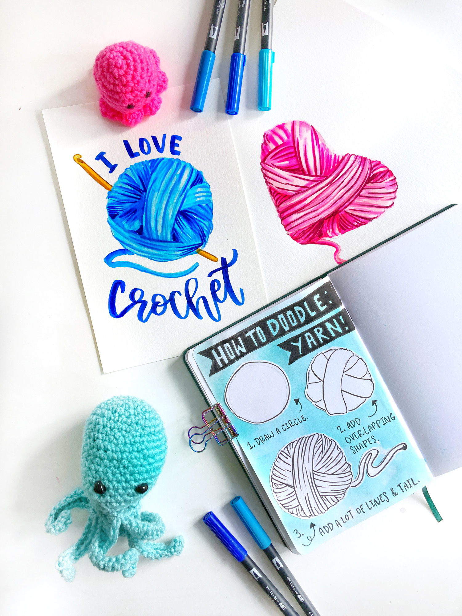 How to Doodle Yarn for Crochet and Knitting Art - Katie Smith