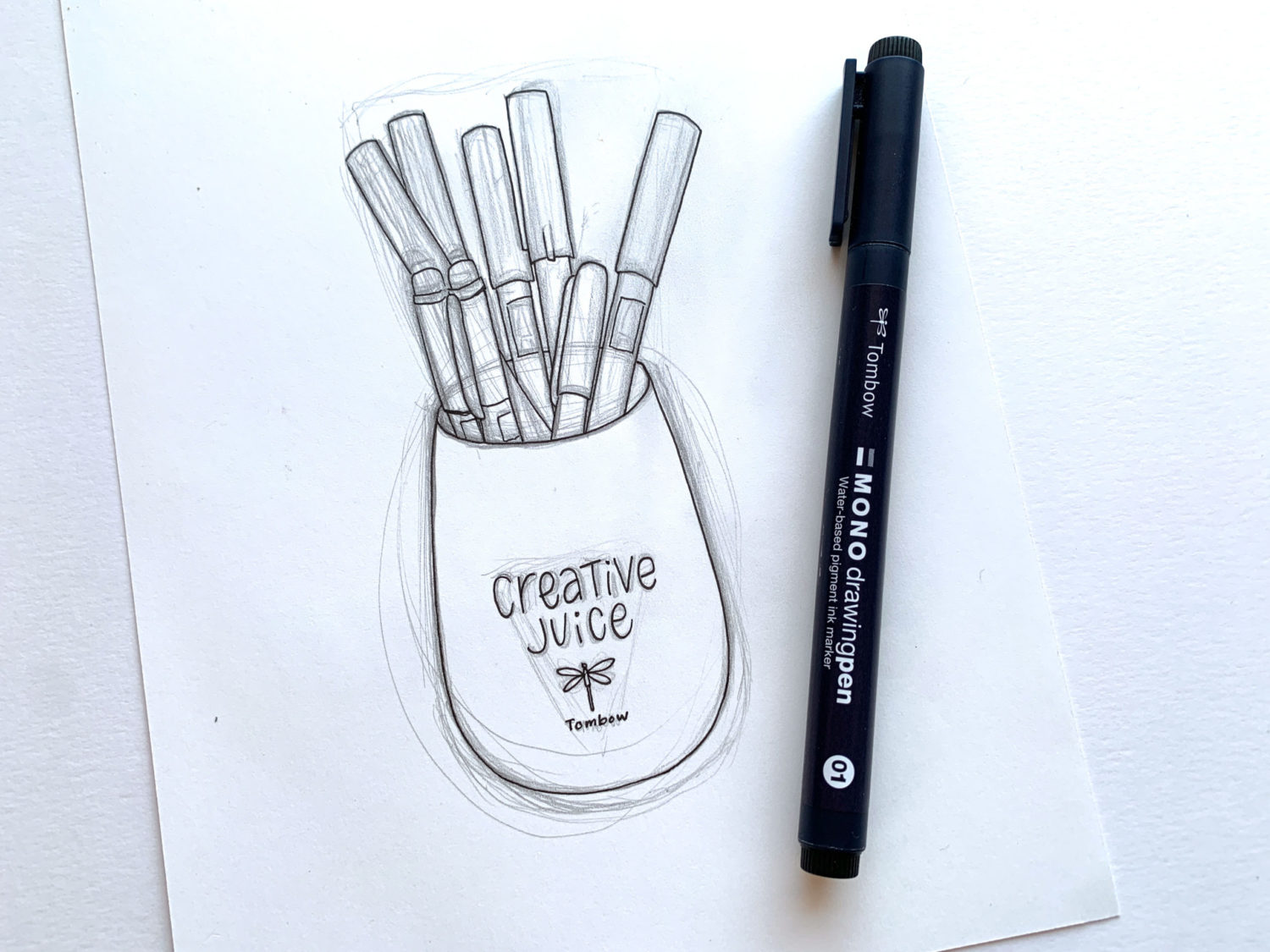 Drawing a Cup Full of Markers - Tombow USA Blog