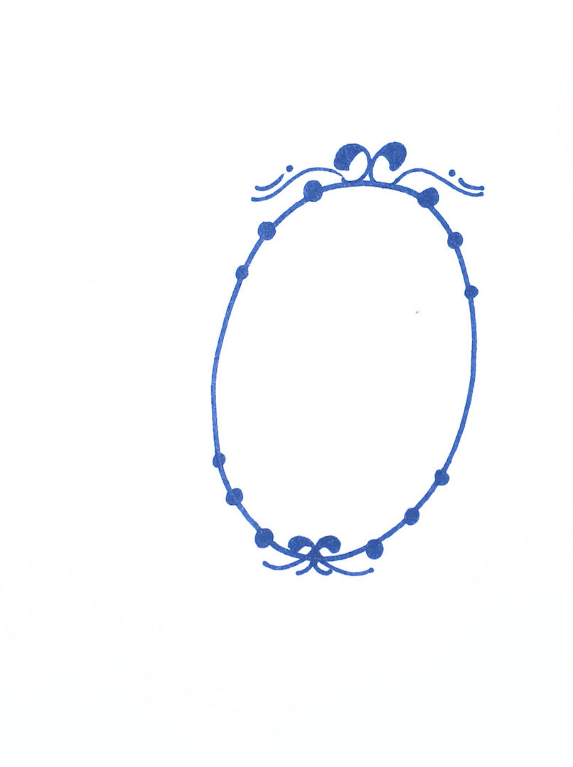 oval vintage mirror drawings