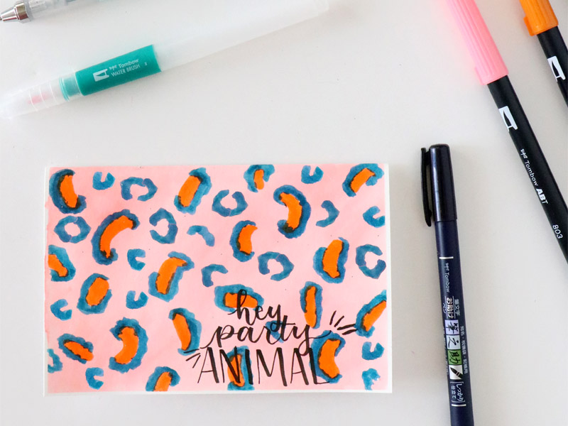 Leopard Card Inspired by Emma Hall - Liz Hall