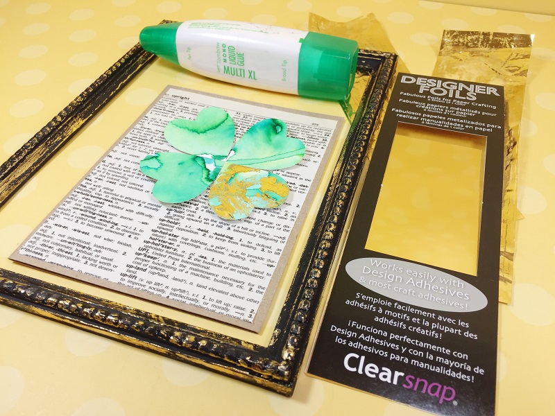 Create Gold Foil and Watercolor Shamrocks with Tombow Adhesives