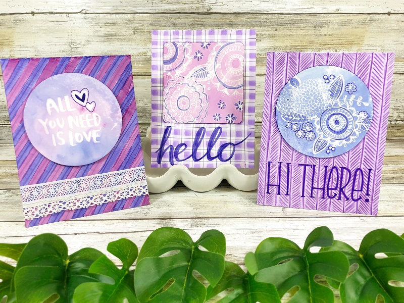 How to Create Vibrant Violet Notecards by Beth Watson