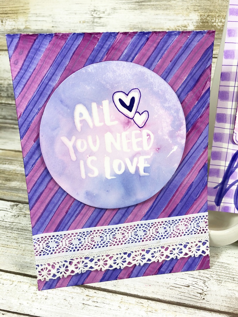 How to Create Vibrant Violet Notecards by Beth Watson