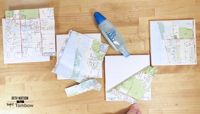 Trio of Upcycled Map Projects by Beth Watson