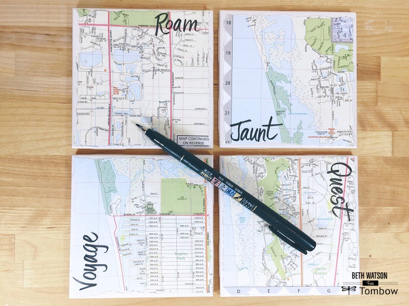 Trio of Upcycled Map Projects by Beth Watson