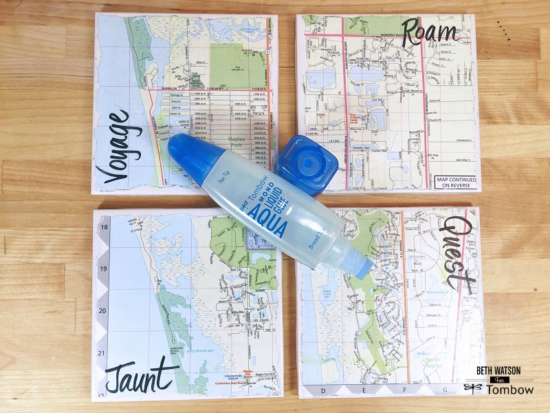 Trio of Upcycled Map Projects by Beth Watson