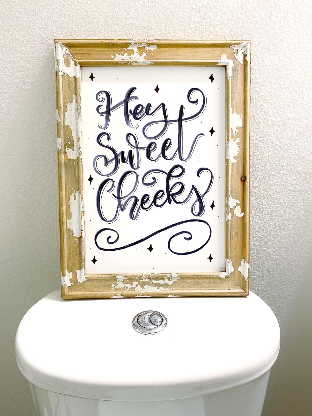 Create an Easy and Funny Bathroom Sign - @thebrewtifulword