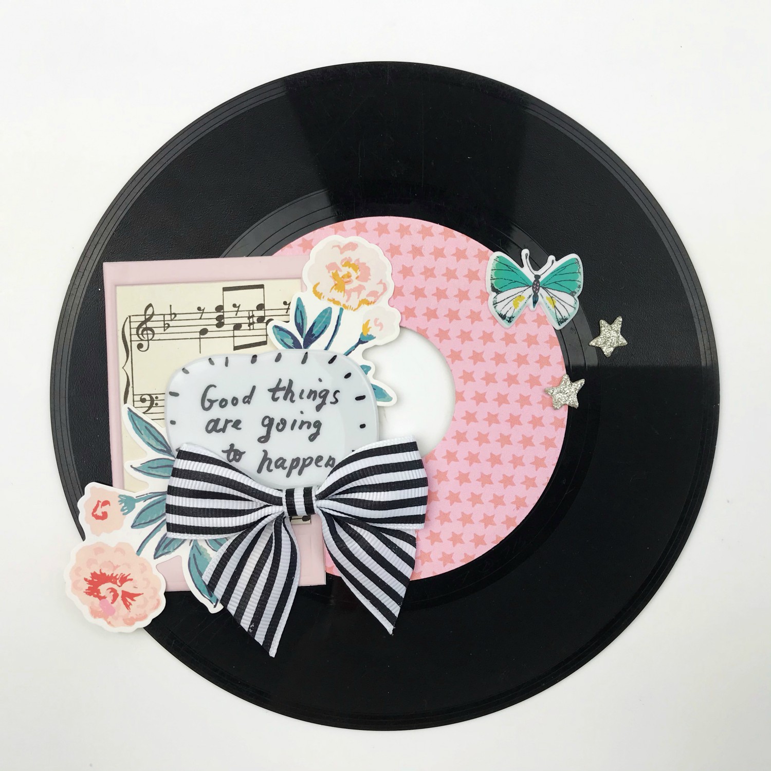 Altered Record Home Decor - @serenabeecreative