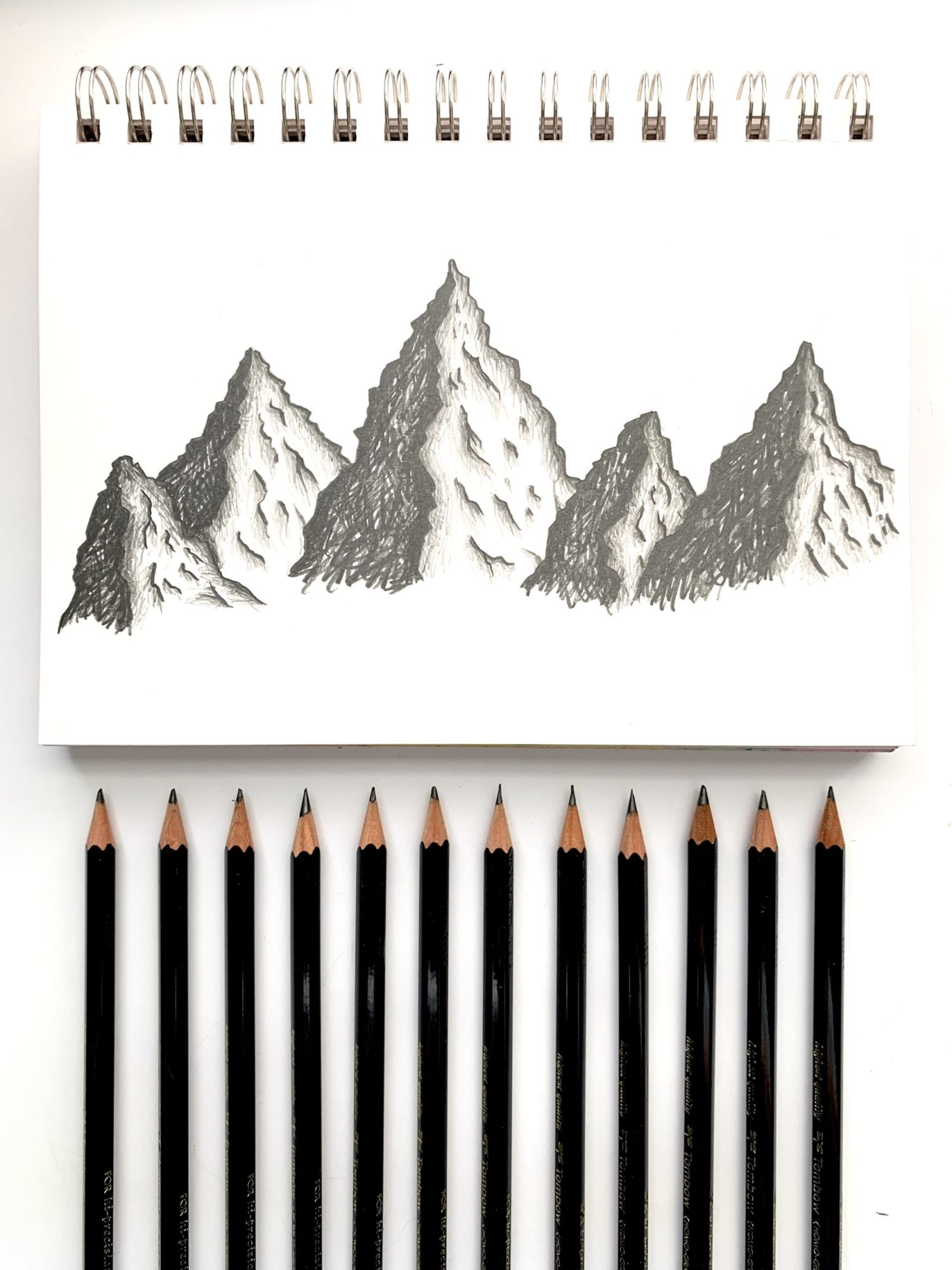 Mountain Tutorial Using the MONO Drawing Pencil Set - Tombow USA Blog