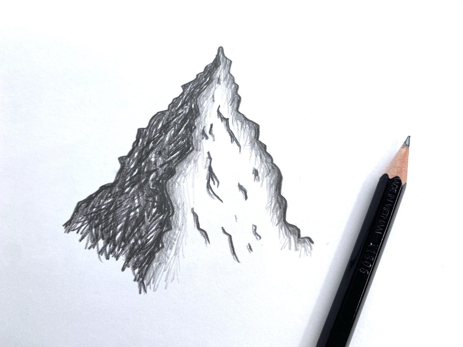 Mountain Tutorial Using the MONO Drawing Pencil Set - The Art Dog Blog