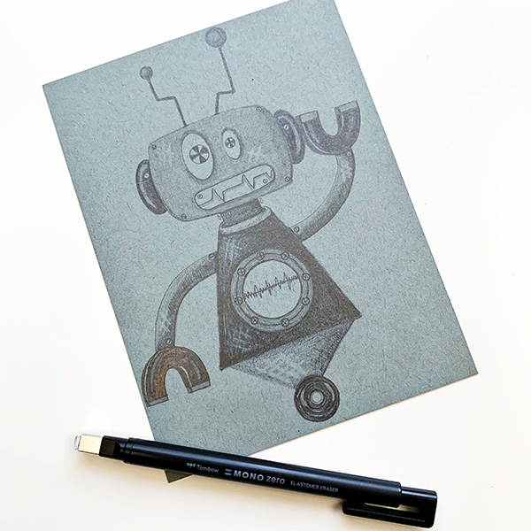 How to Make a Monochromatic Robot With the Tombow MONO Drawing Pencil Set  - Jennie Garcia