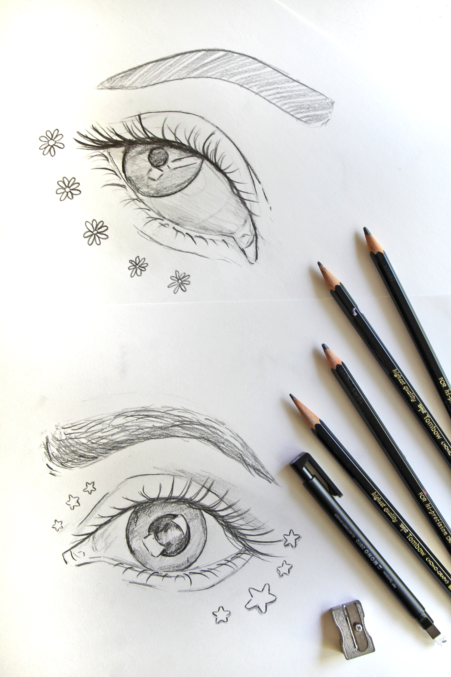 simple pencil eye drawing