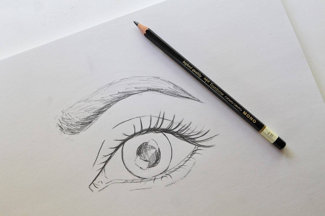 simple pencil eye drawing