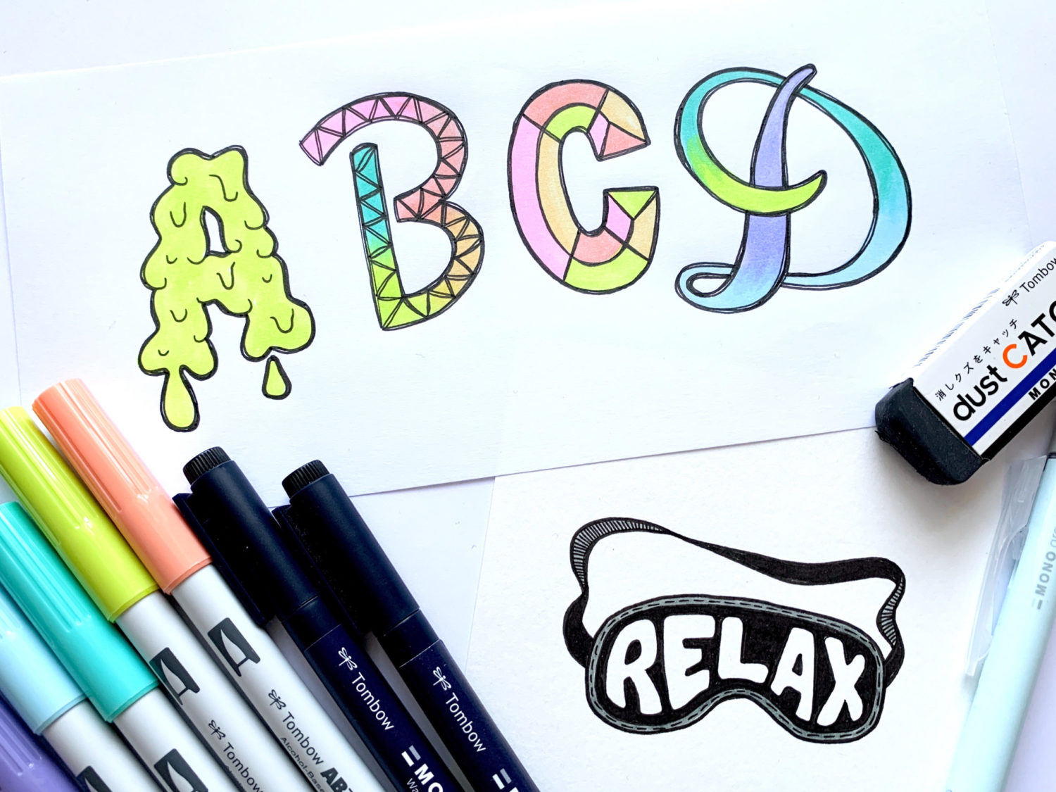 Learn how to create block lettering using small brush pens – Vial Designs