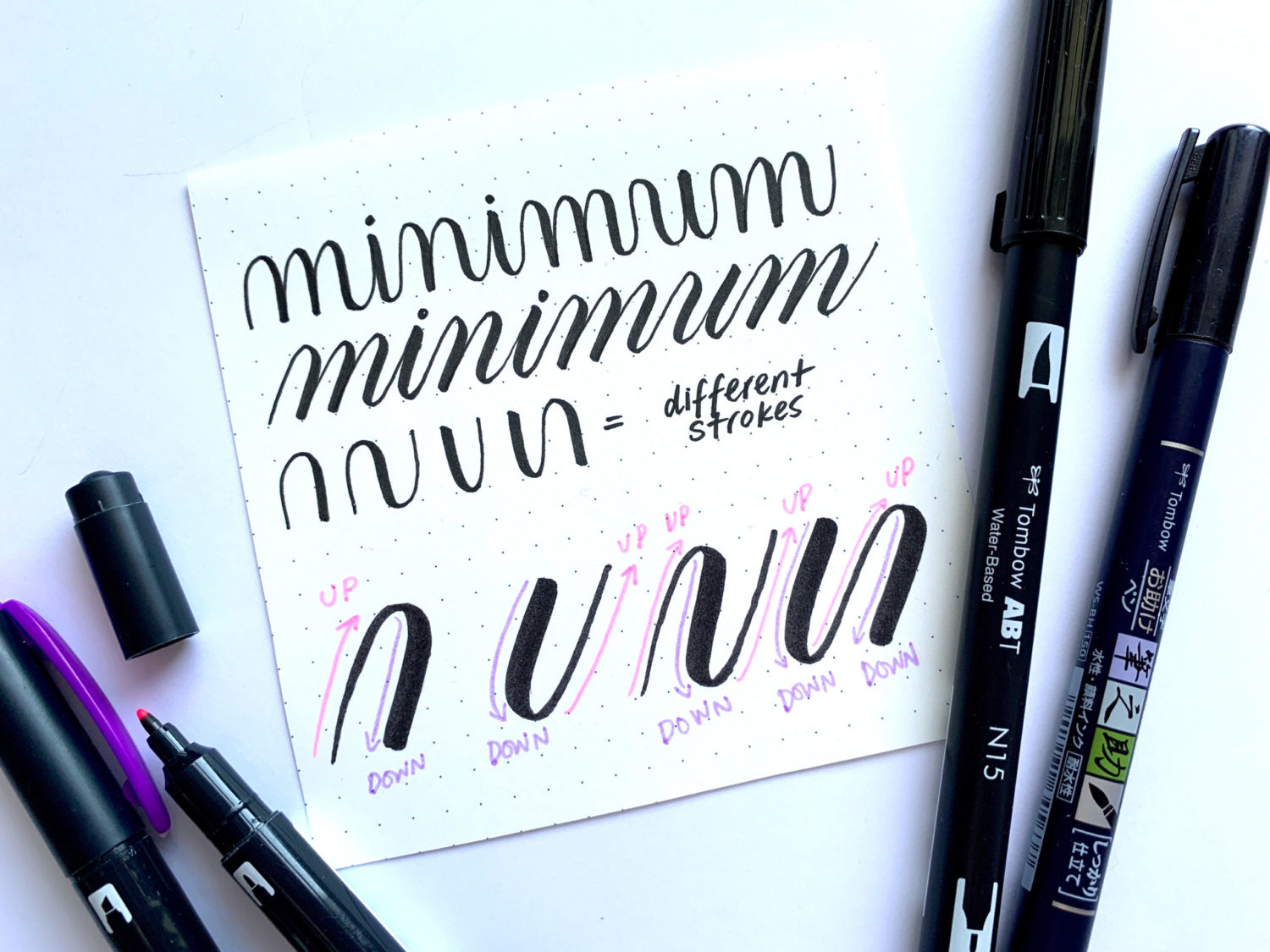 Hand Lettering with Tombow Dual Brush pens vs. other brands 