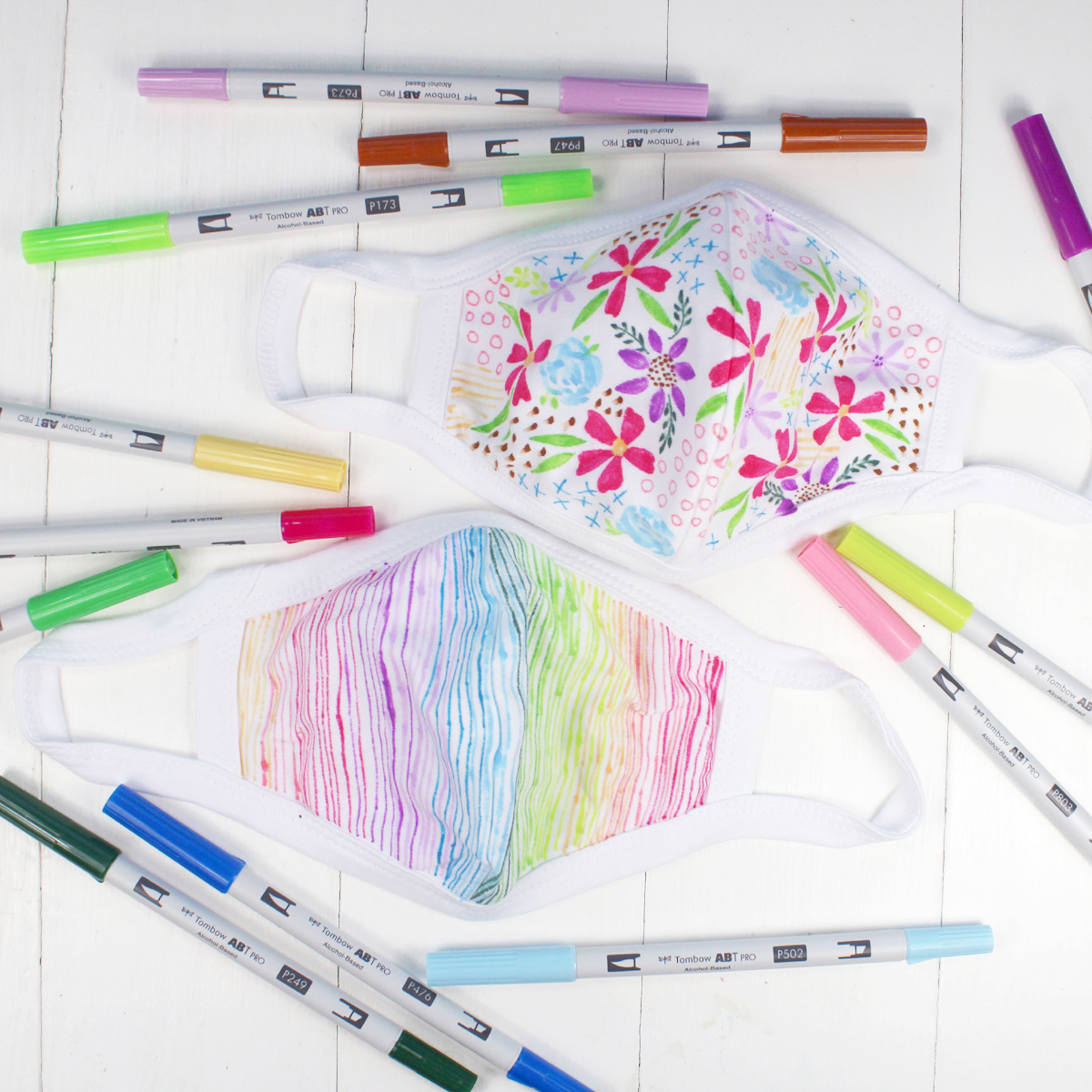 How to Decorate a Face Mask With Tombow ABT PRO Markers - Natalie Shaw 