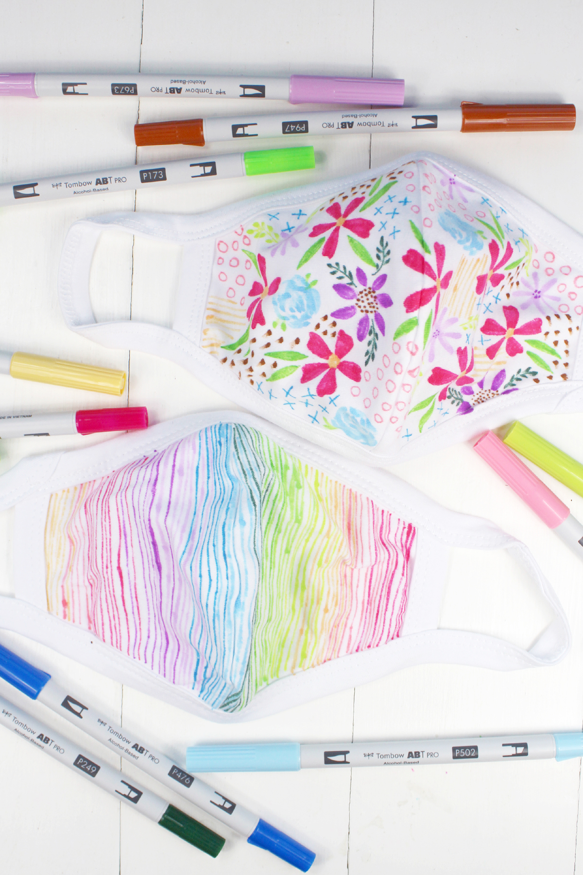 How to Decorate a Face Mask With Tombow ABT PRO Markers - Natalie Shaw 