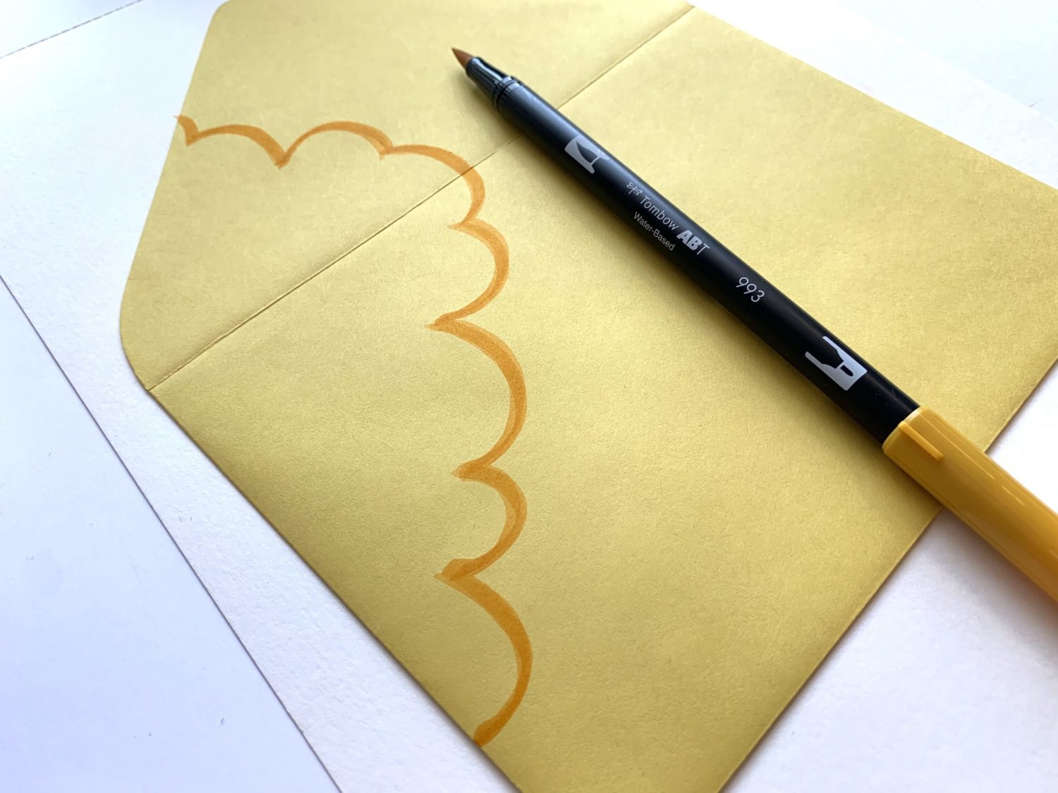 Decorate Happy Mail with Watercolor Clouds - Ali LePere