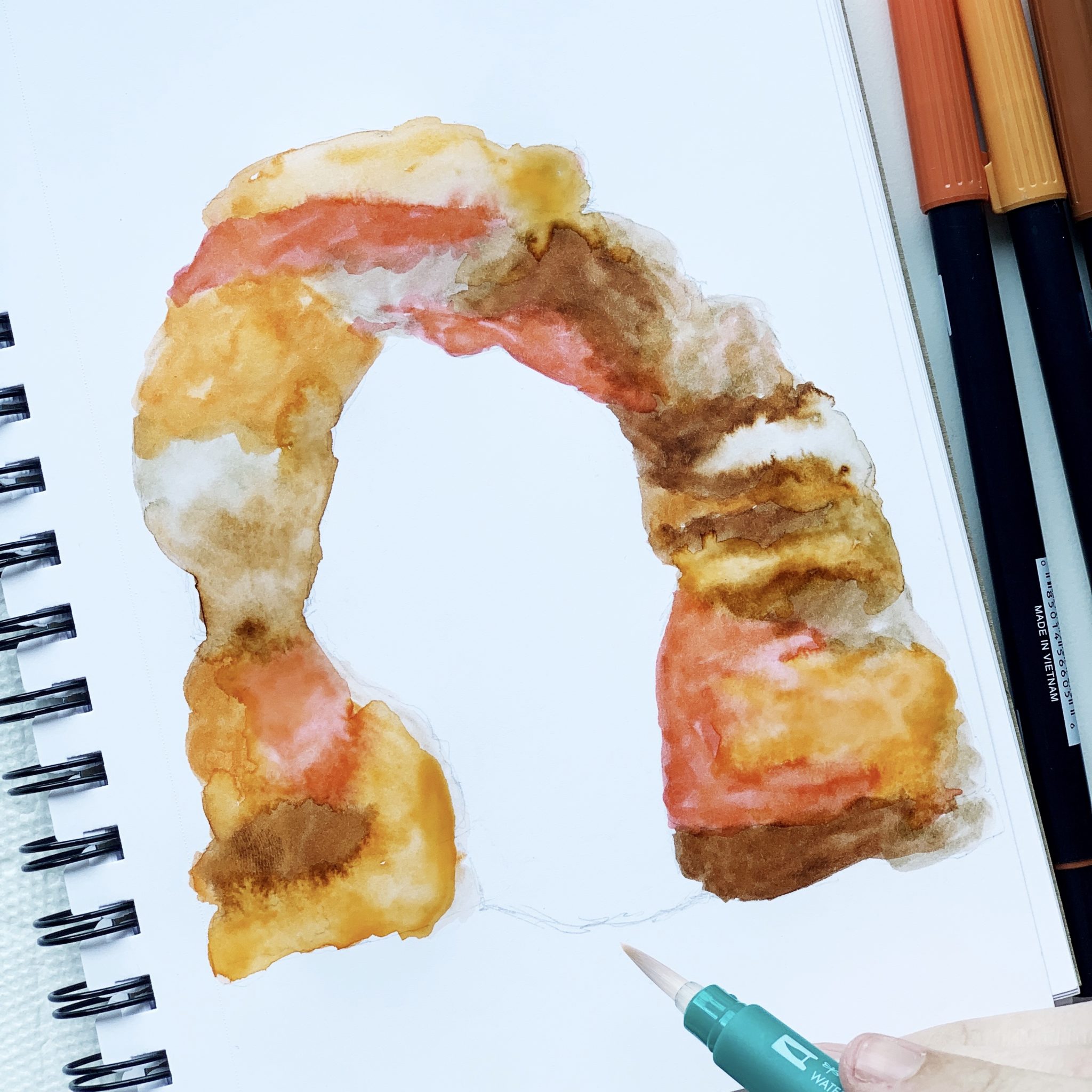 Delicate Arch Watercolor Tutorial Using Dual Brush Pens - Adrienne Castleton