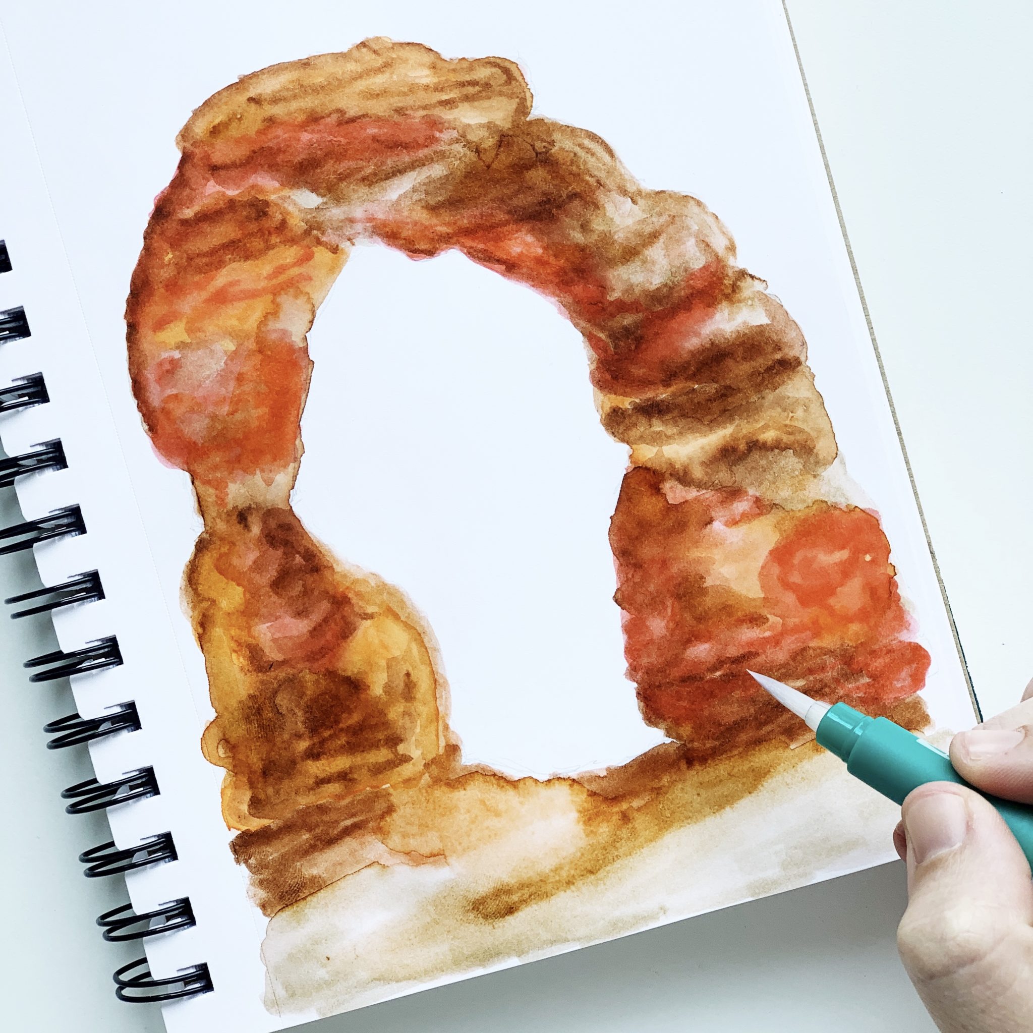 Delicate Arch Watercolor Tutorial Using Dual Brush Pens - Adrienne Castleton