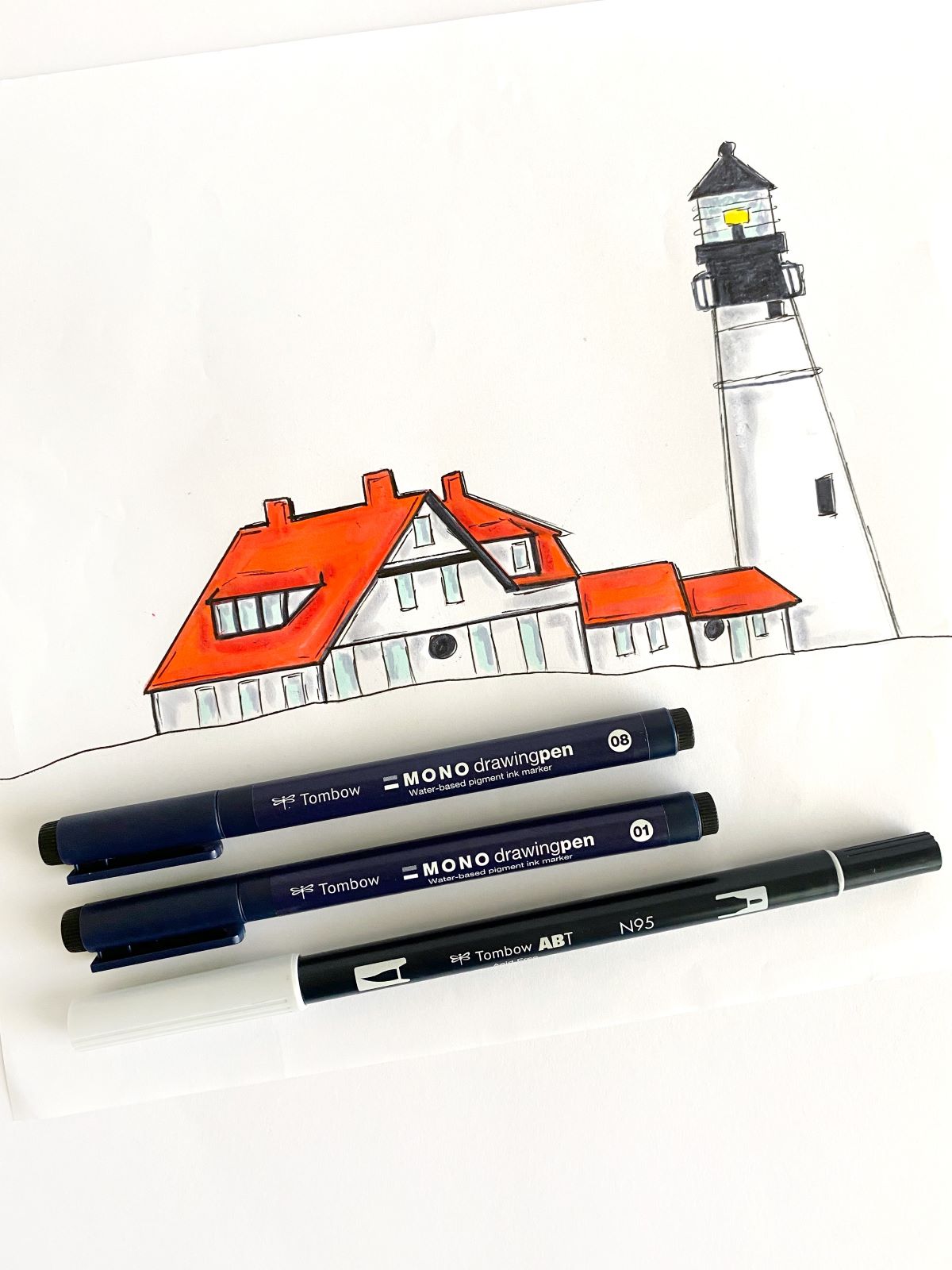 Create a Lighthouse in a Loosely Sketched Style - Mandy Faucher