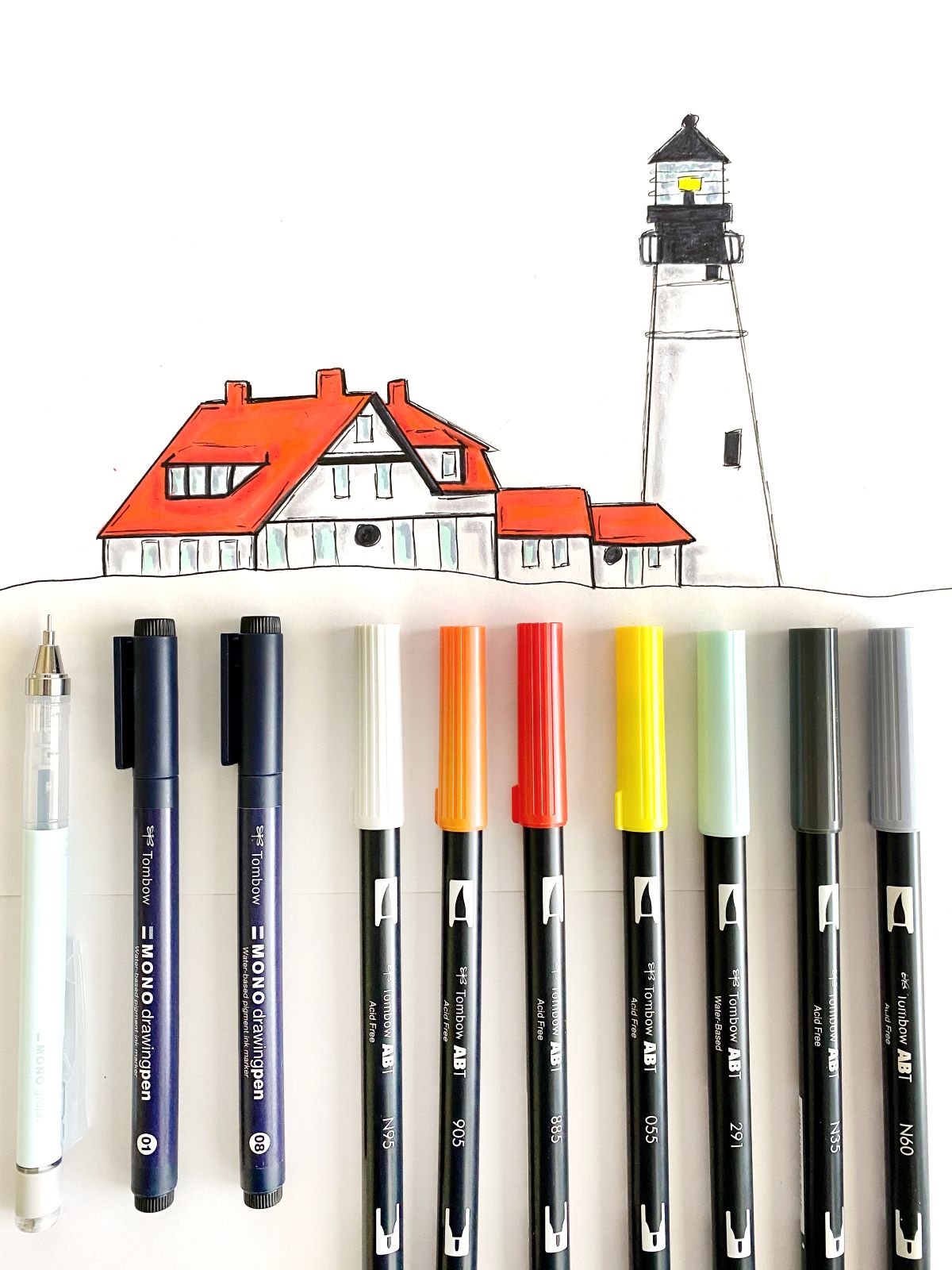 Create a Lighthouse in a Loosely Sketched Style - Mandy Faucher