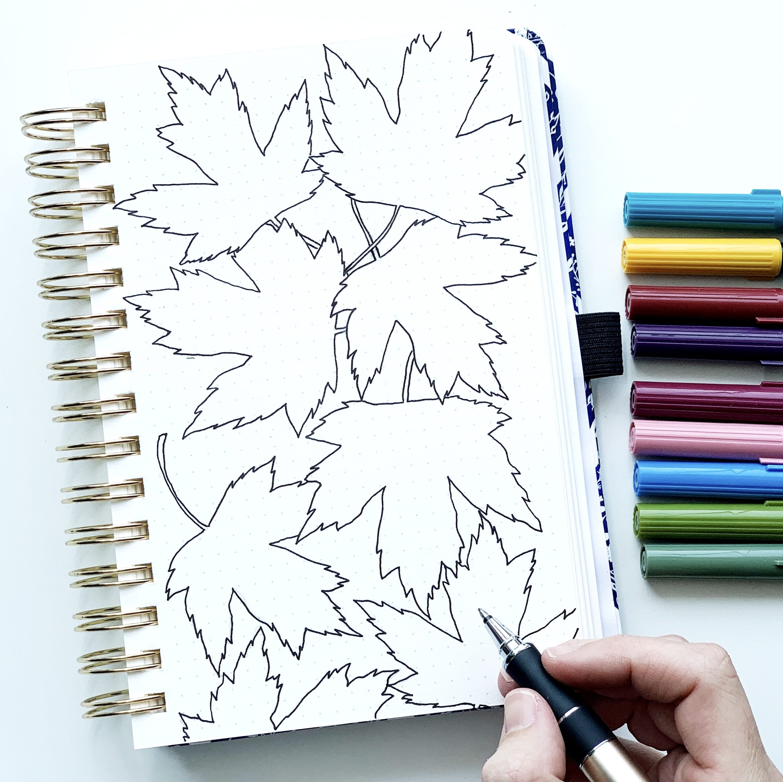 Drawing a fall leaf with brush pens, when using brush pens I just add the  colors in the beginning without worrying too much about how it…