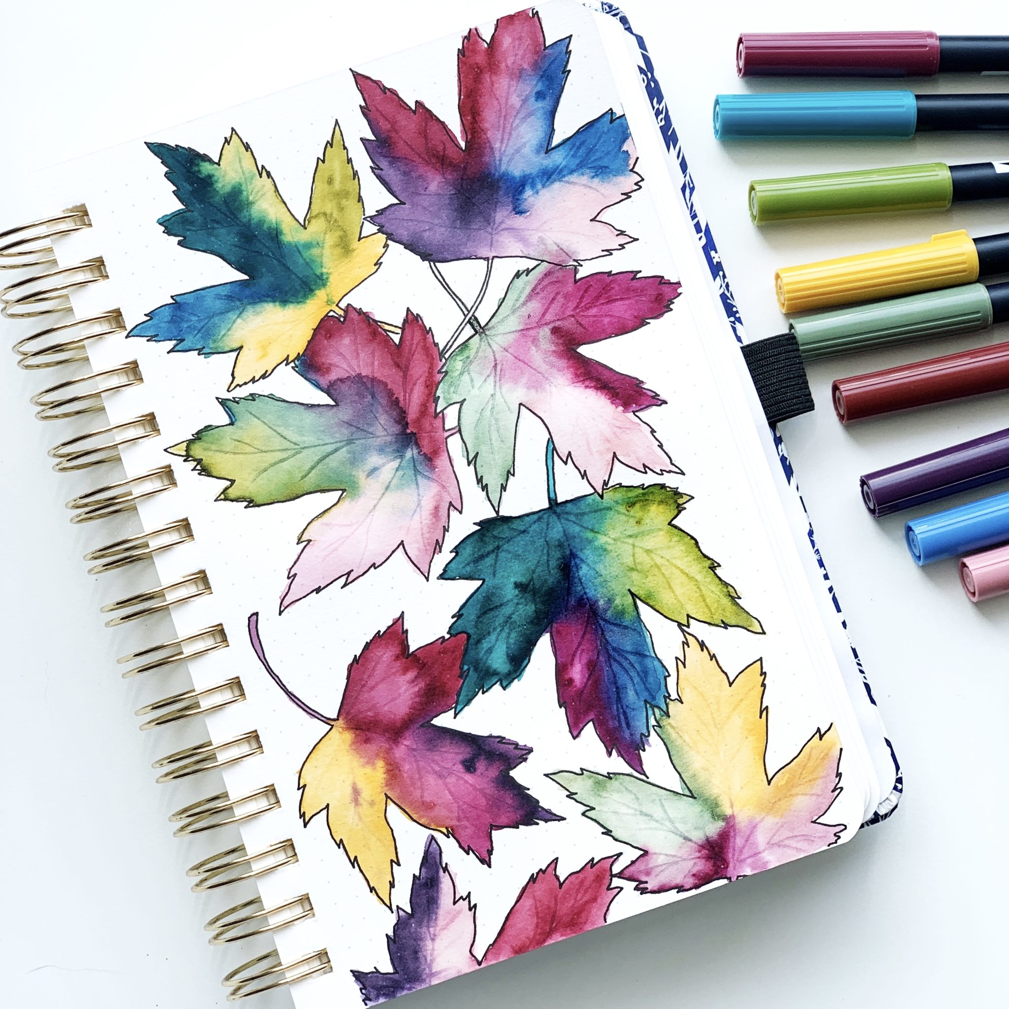 Fall Leaves Watercolor Tutorial - Adrienne Castleton