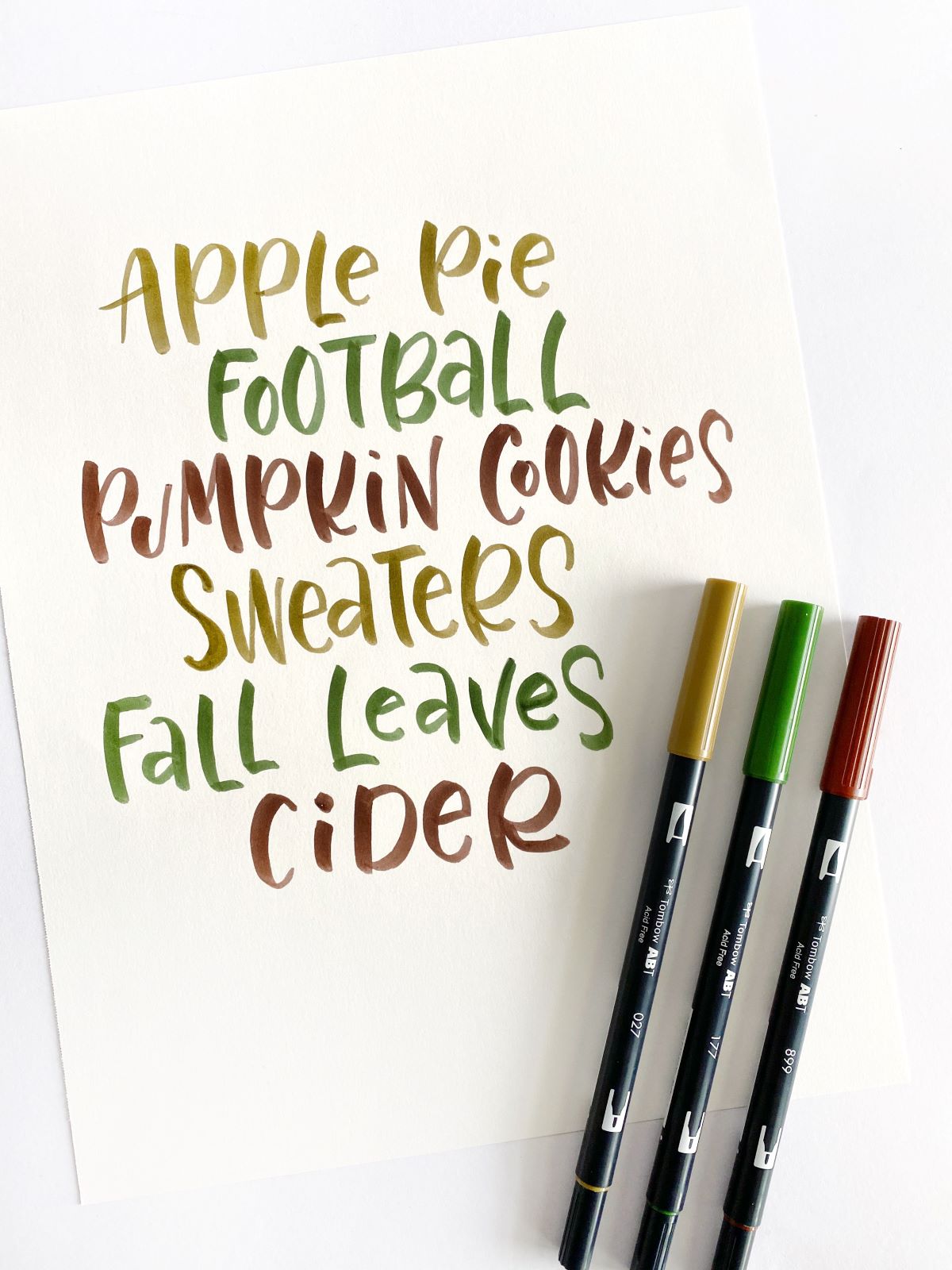 Hand Letter a Fall Print With Three Dual Brush Pens - Mandy Faucher