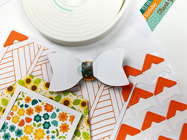 My absolute favorite adhesive for cardmaking is the Tombow Foam Tape. It makes every card more interesting and dynamic. It's a great way to highlight your favorite part of the fall card.  #tombow #cardmaking