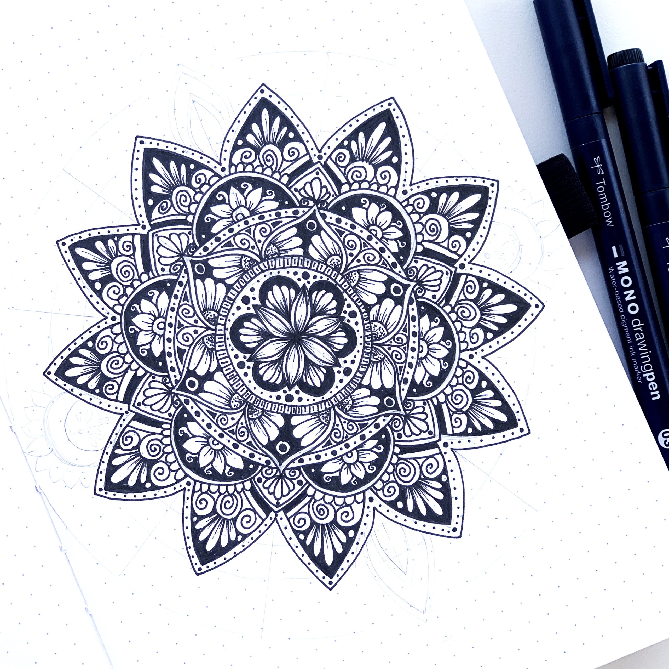 Learn to draw easy mandala art