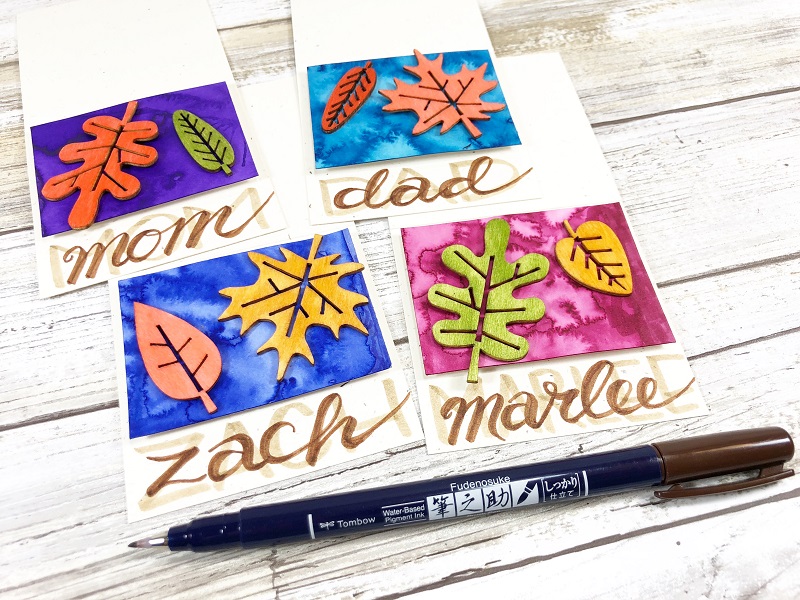 TOMBOW HAND LETTERED FUN FALL FOLIAGE PLACE CARDS CREATIVELY BETH