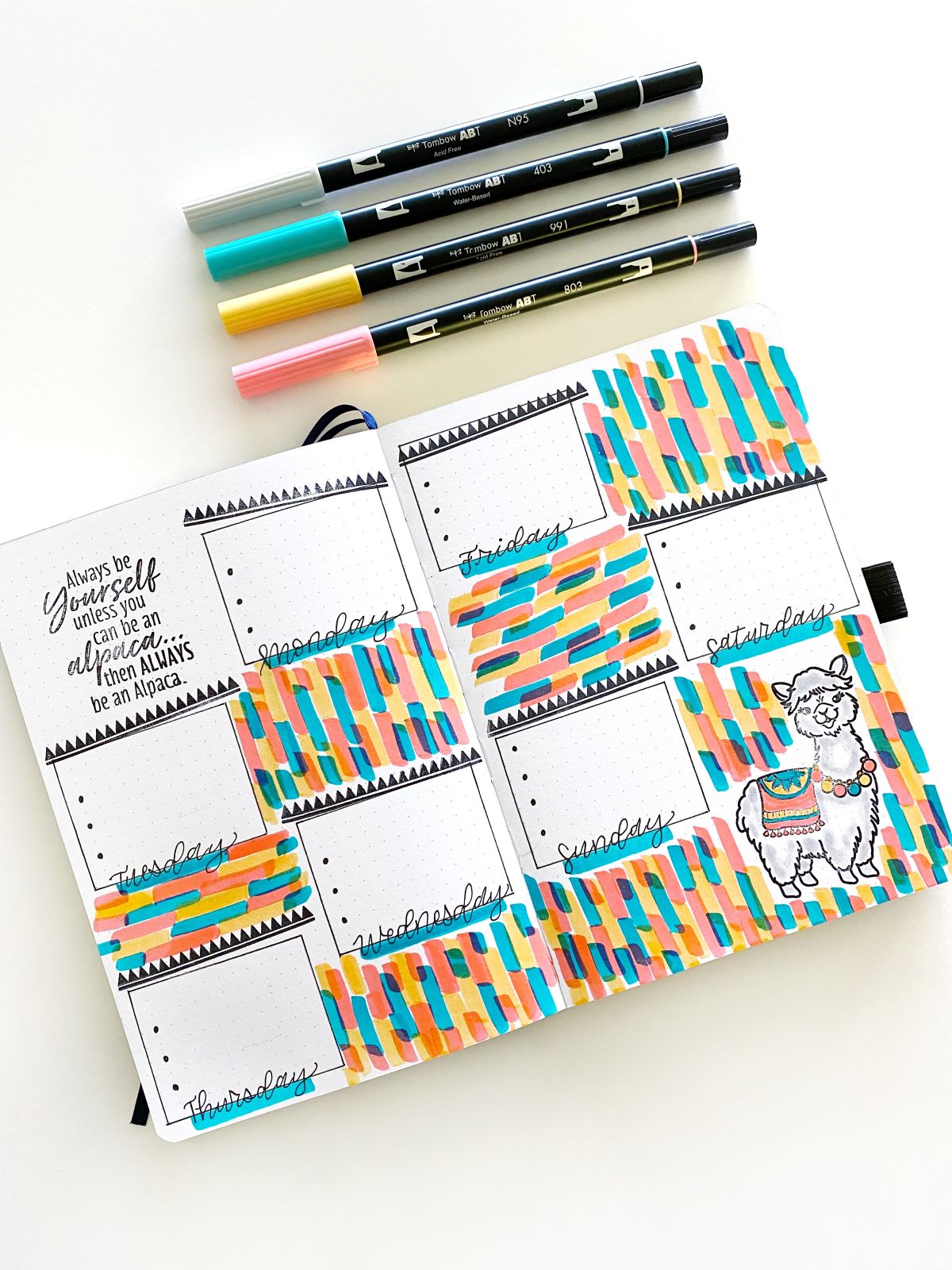 A5 Floral Bullet Journal Header Stickers | D121