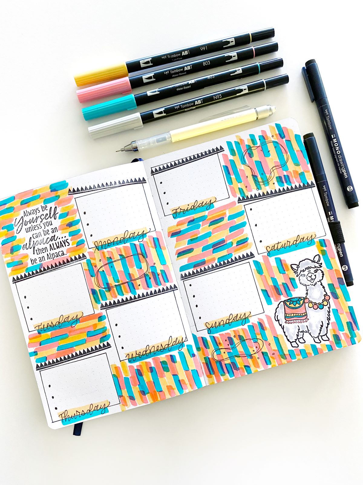 Create an Alpaca Bujo Spread - Mandy Faucher