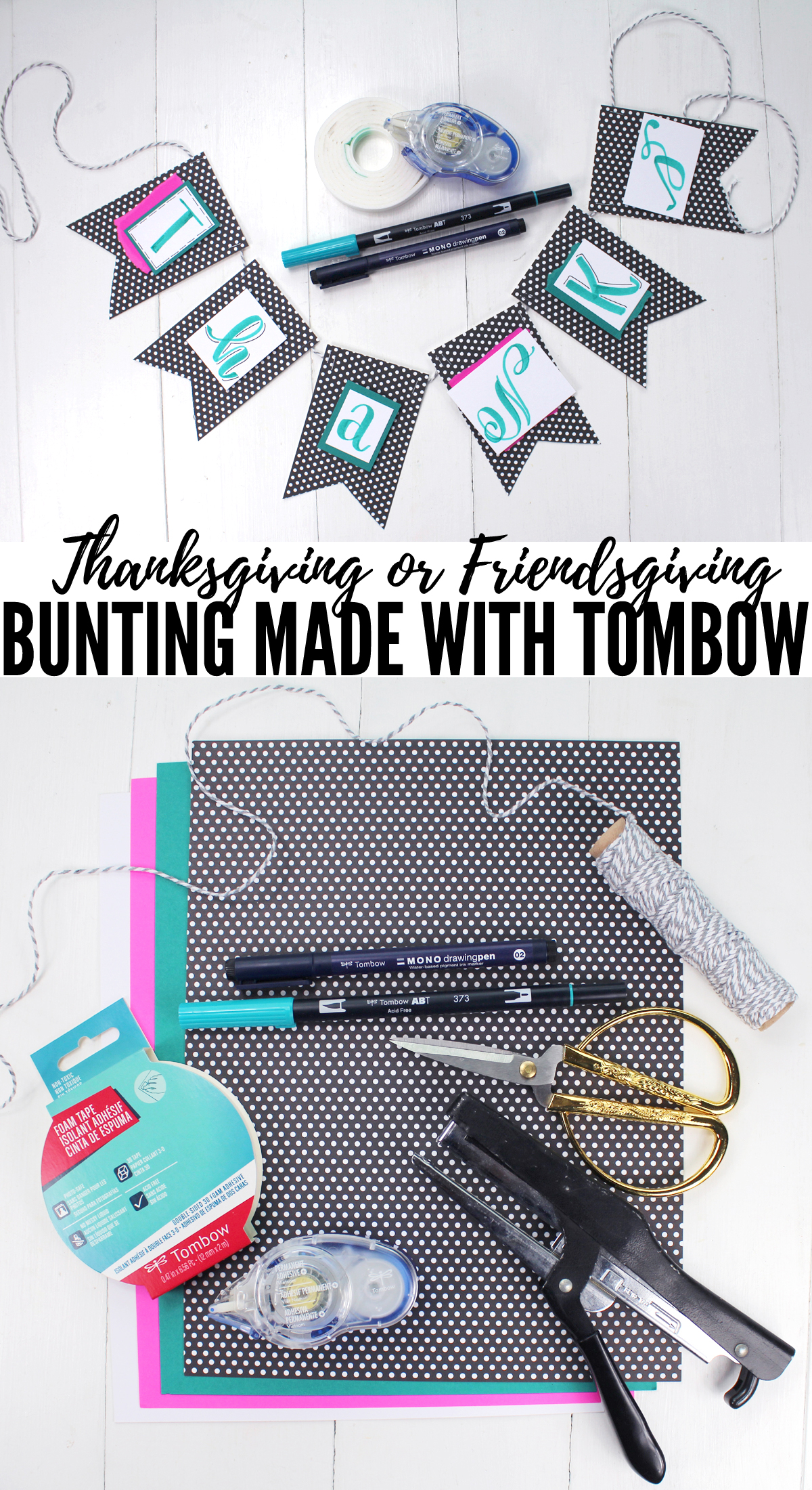 How to Make a Thanksgiving Bunting Banner - Natalie Shaw