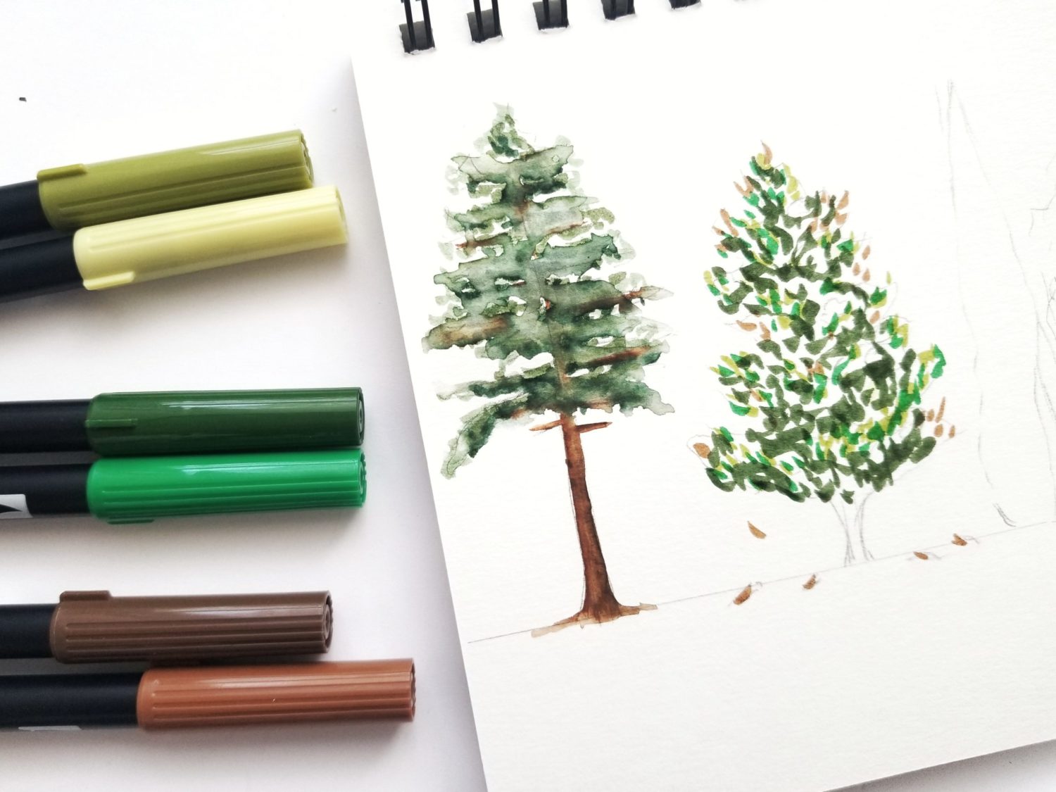 Easy Watercolor Trees in Five Steps - Grace Myhre