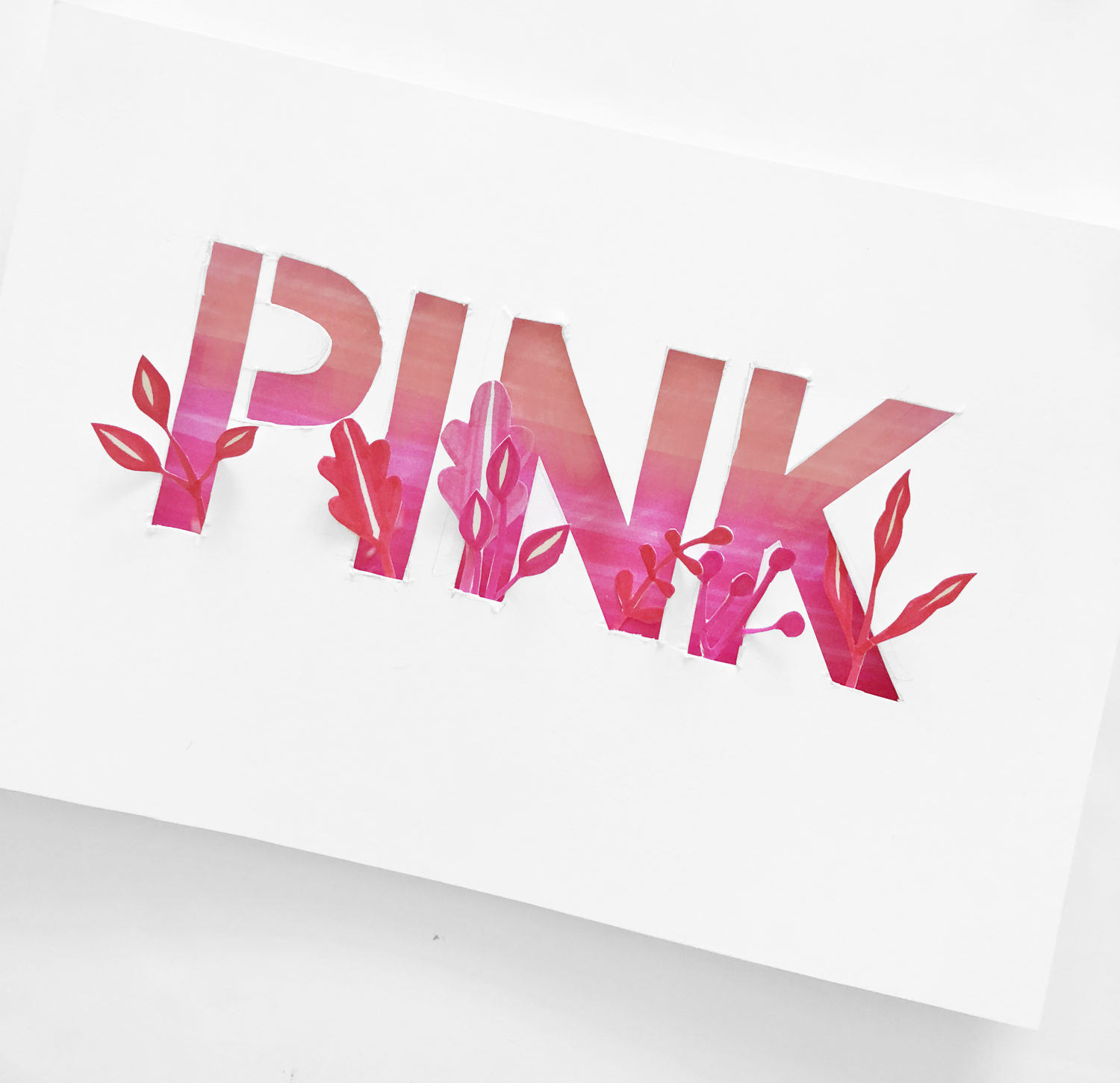 Pink lettering bouquet