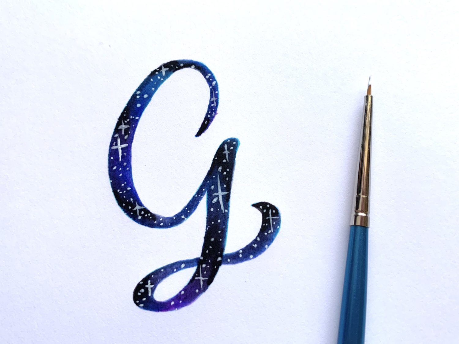 Galaxy Calligraphy Using the Colorless Blender - Tombow USA Blog