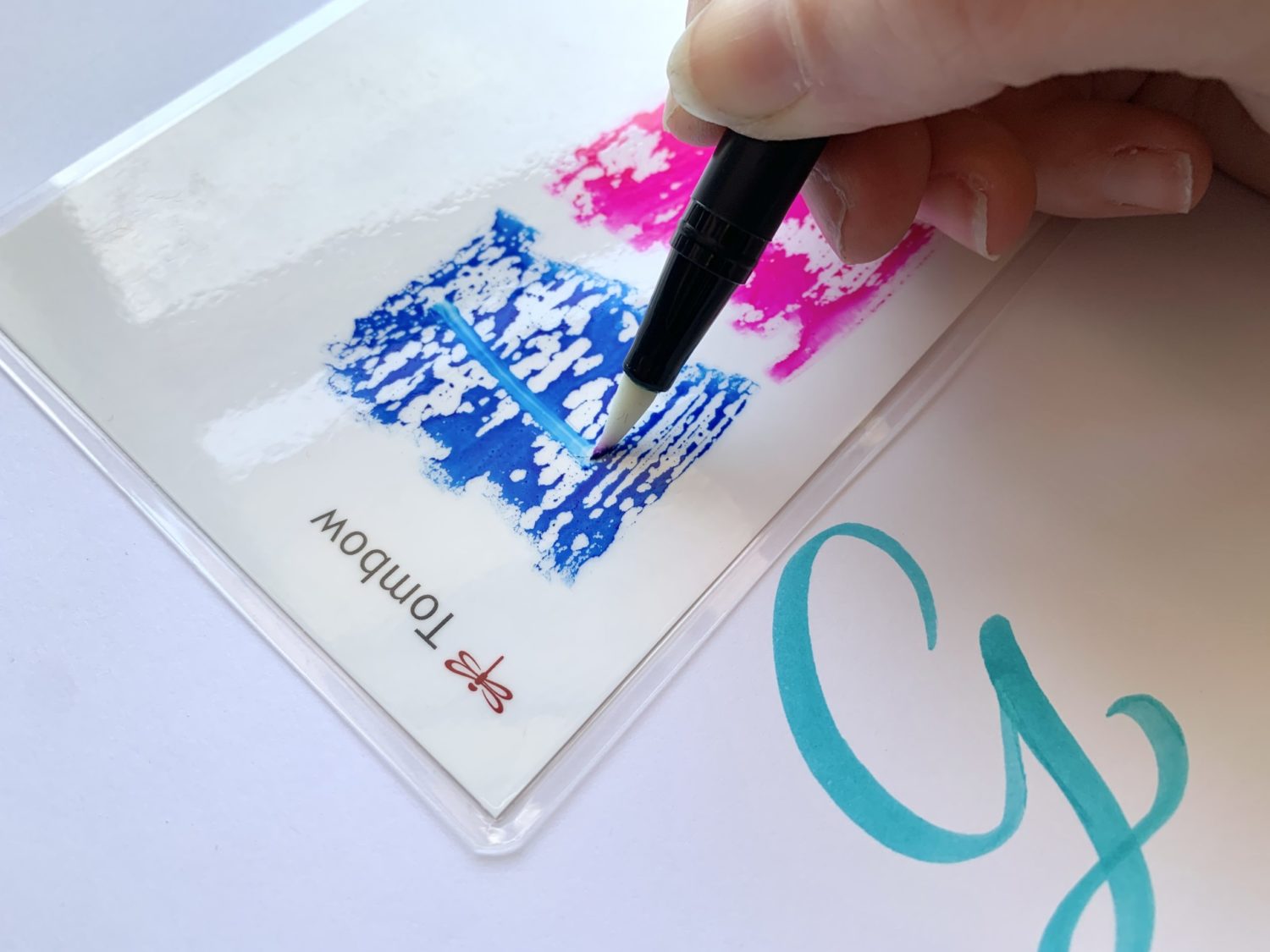 Galaxy Calligraphy Using the Colorless Blender - Tombow USA Blog