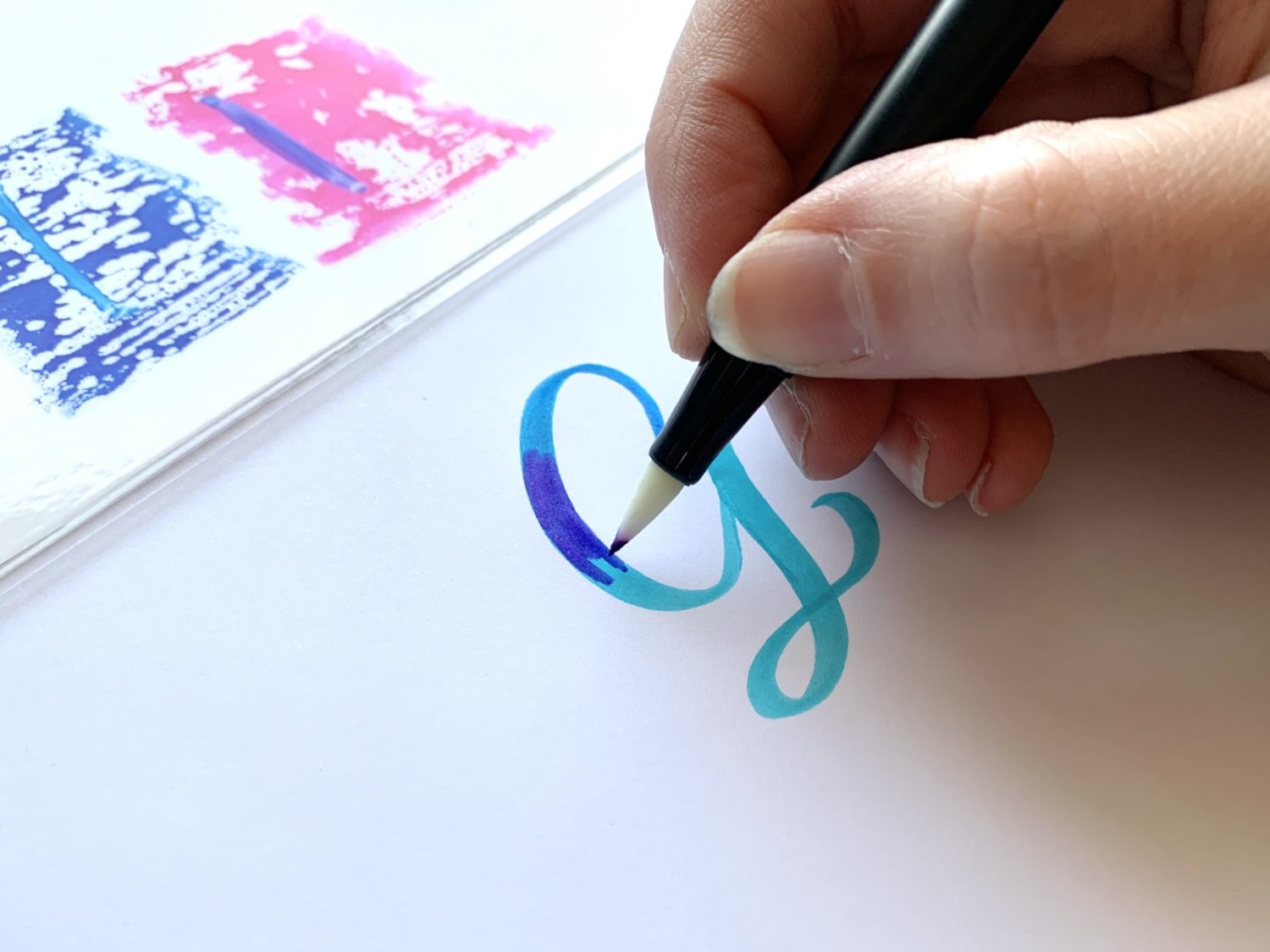 Galaxy Calligraphy Using the Colorless Blender - Tombow USA Blog