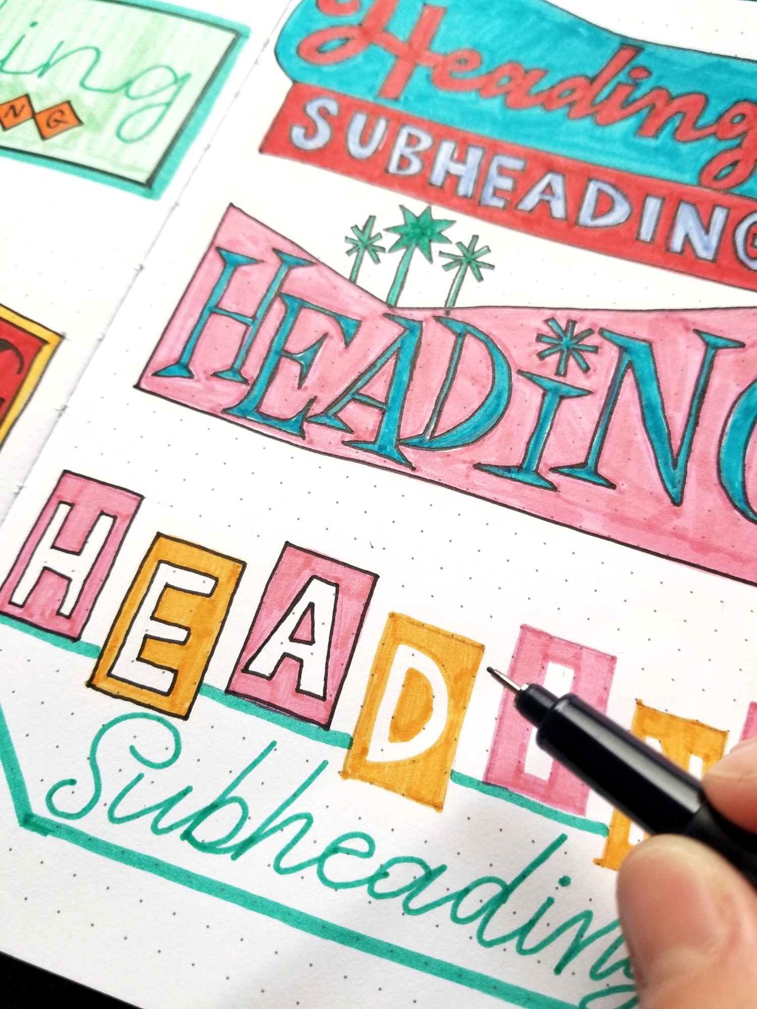 1950s Vintage Sign Inspired BuJo Headers using Tombow Dual Brush Pens with @graceannestudio! #tombowusa @tombowusa