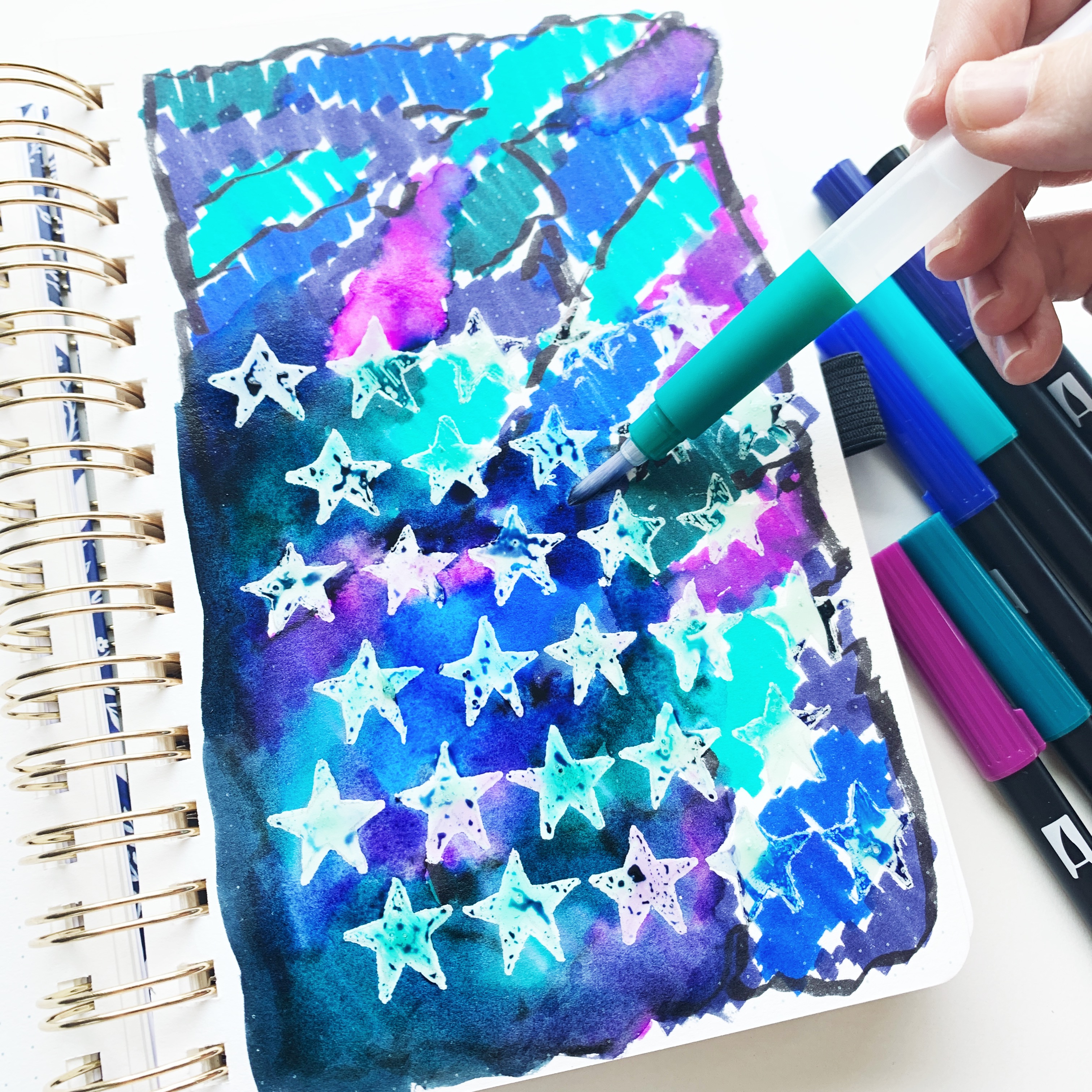 Learn how to make a horoscope watercolor habit tracker with Adrienne from @studio80design!