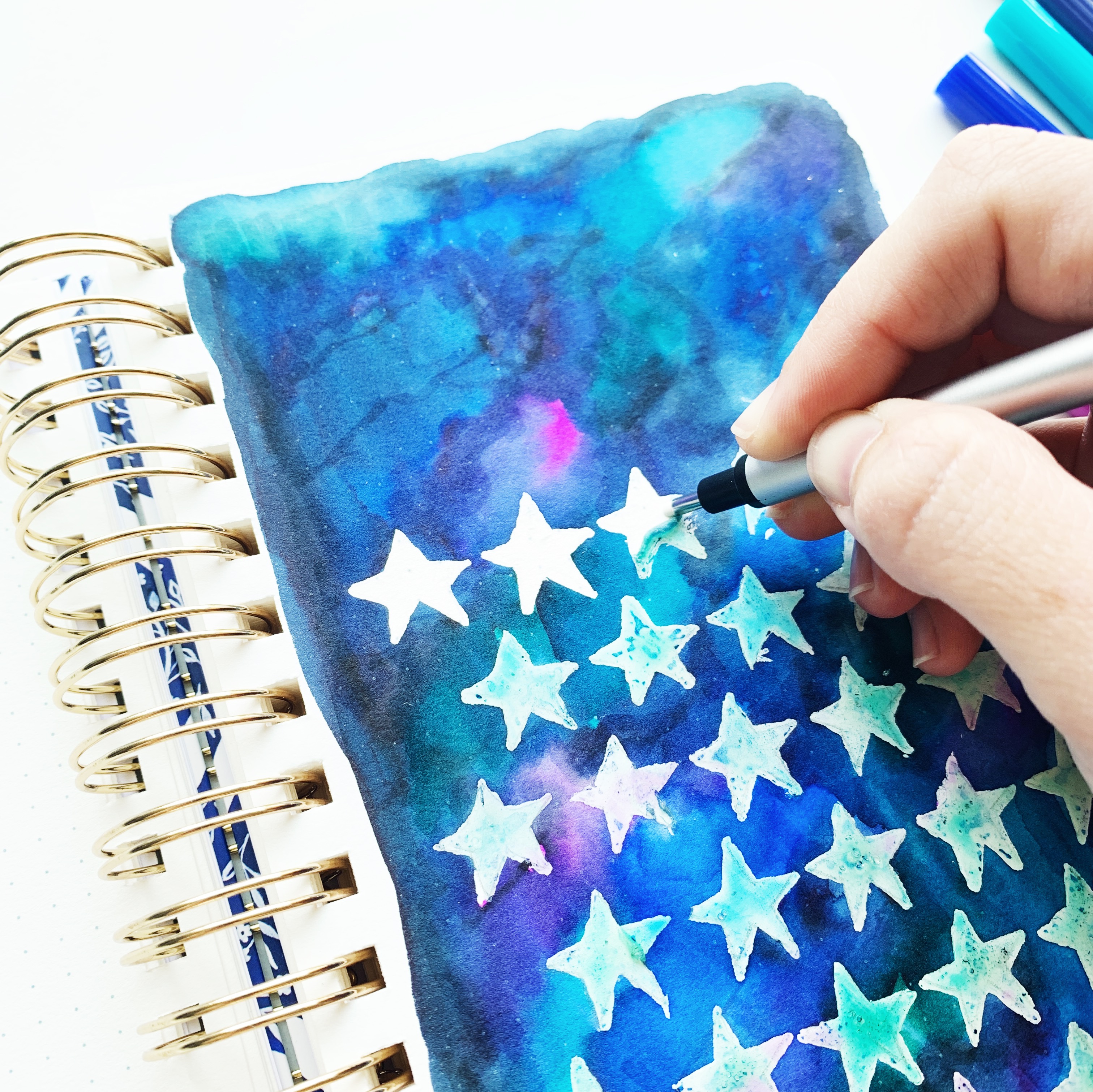 Learn how to make a horoscope watercolor habit tracker with Adrienne from @studio80design!