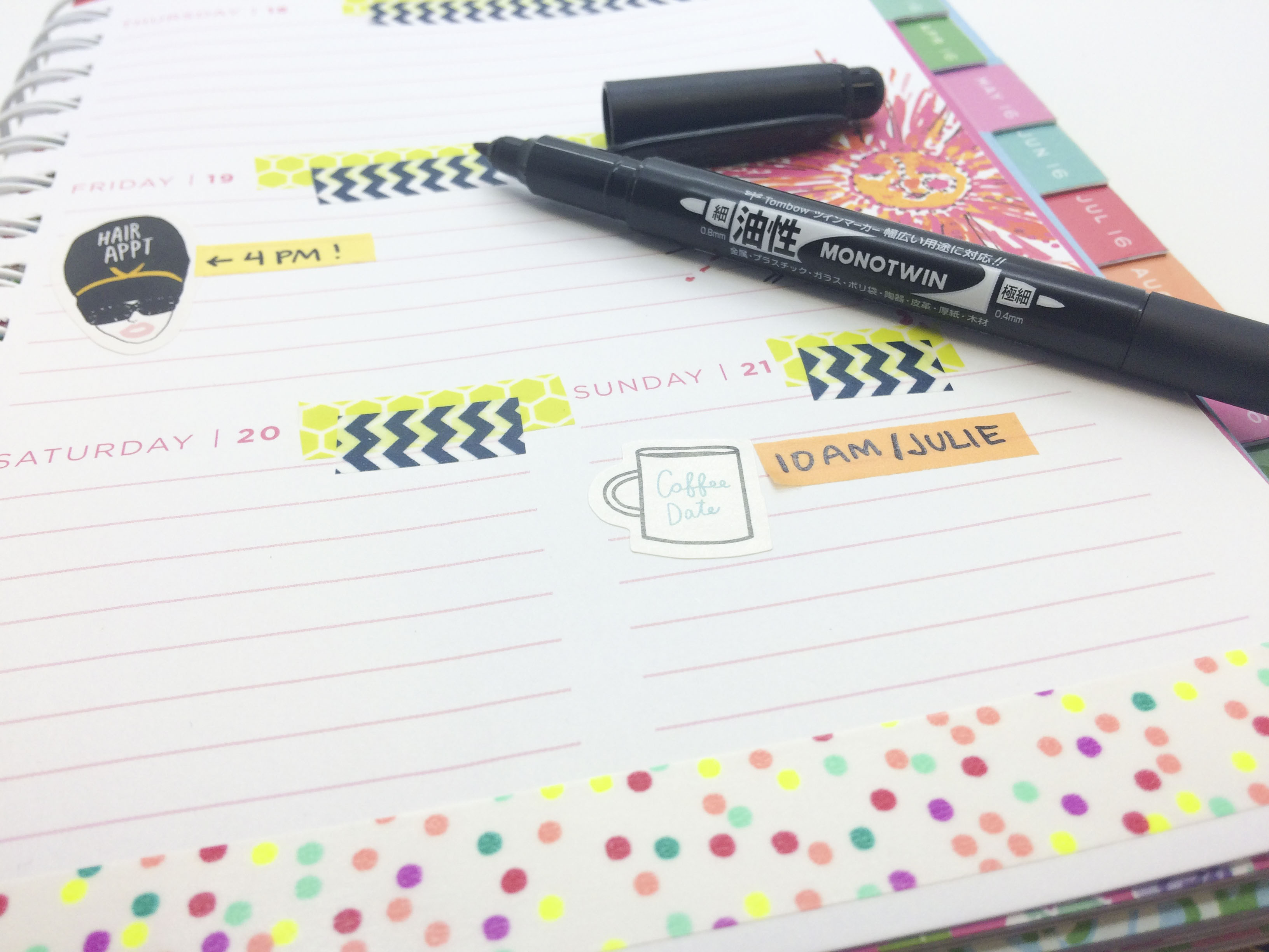5 Ways to Make Your Planner POP with Tombow! No. 1: Washi EVERYTHING!