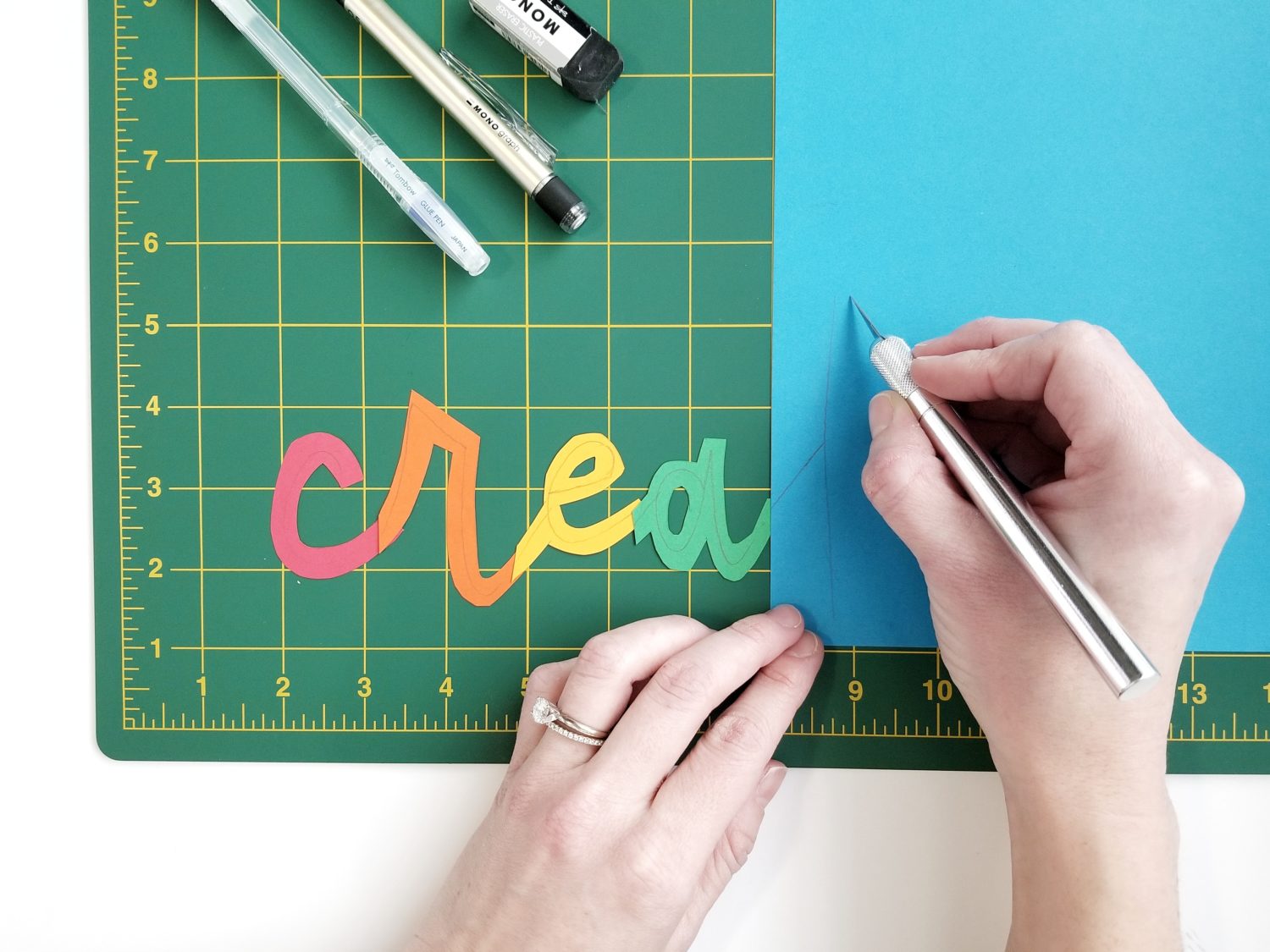 Create cut paper lettering and art with @graceannestudio and @tombowusa. #tombow2019dt