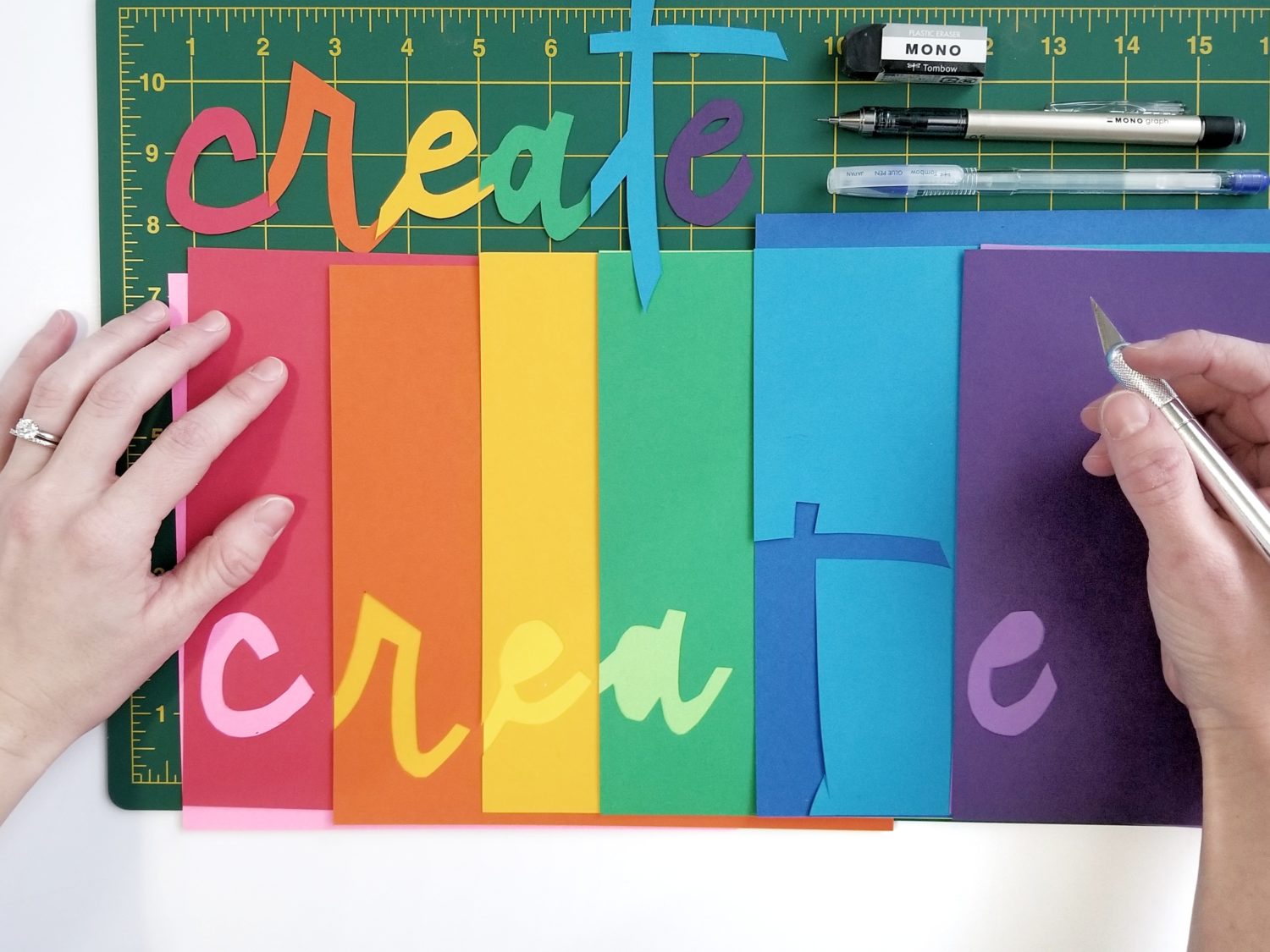 Create cut paper lettering and art with @graceannestudio and @tombowusa. #tombow2019dt