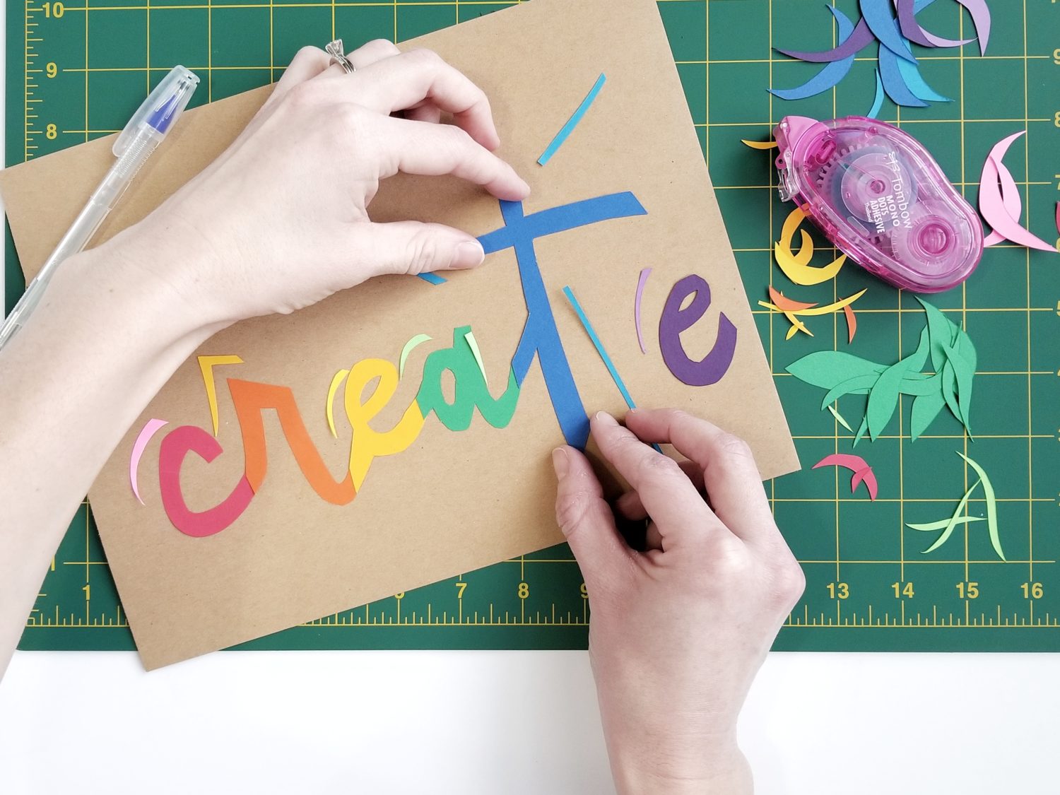 Create cut paper lettering and art with @graceannestudio and @tombowusa. #tombow2019dt