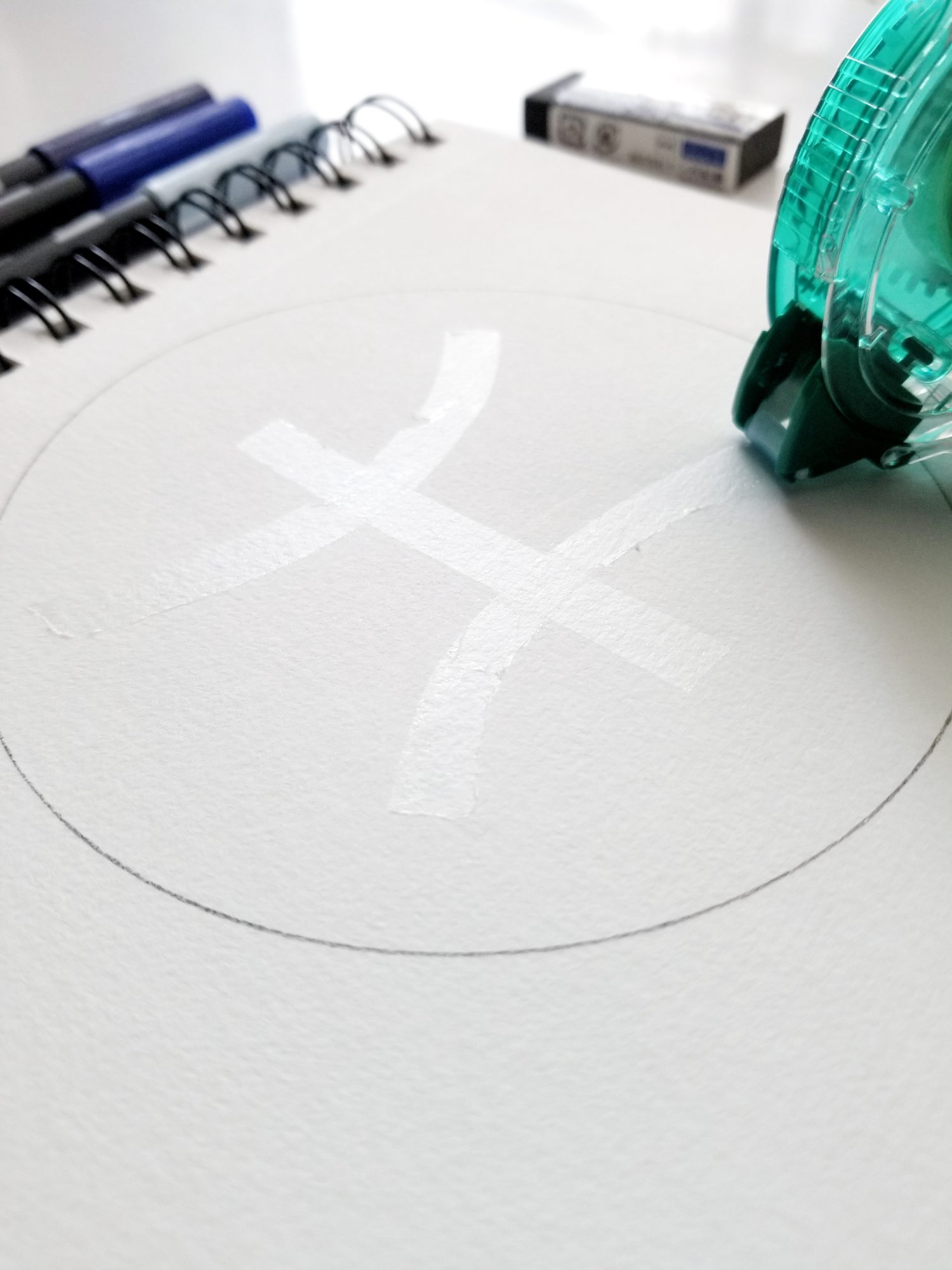 Create easy zodiac watercolor masking art using @tombowusa Dual Brush Pens and MONO Removable Adhesive with @graceannestudio!